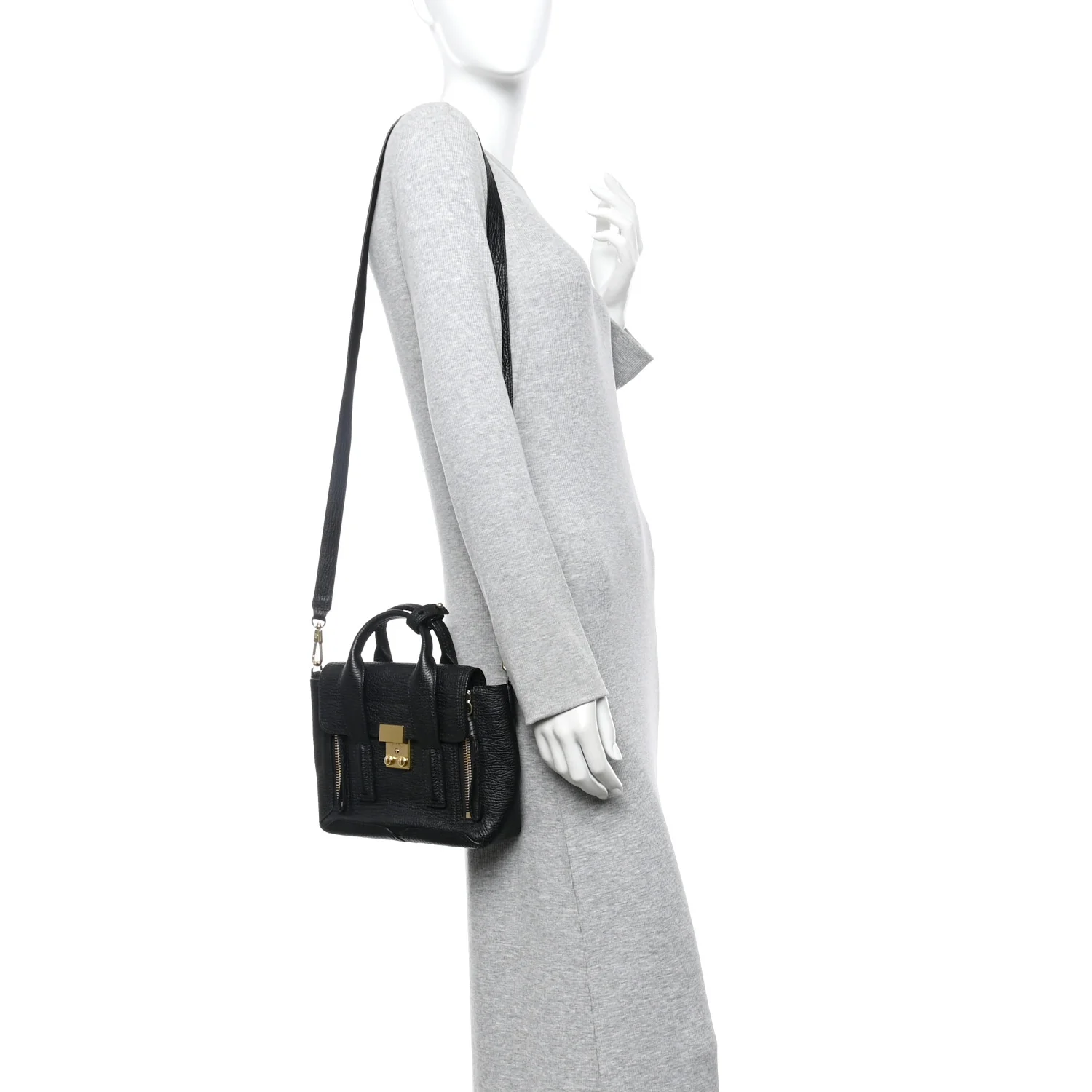 Textured Calfskin Mini Pashli Satchel Black - Image 2