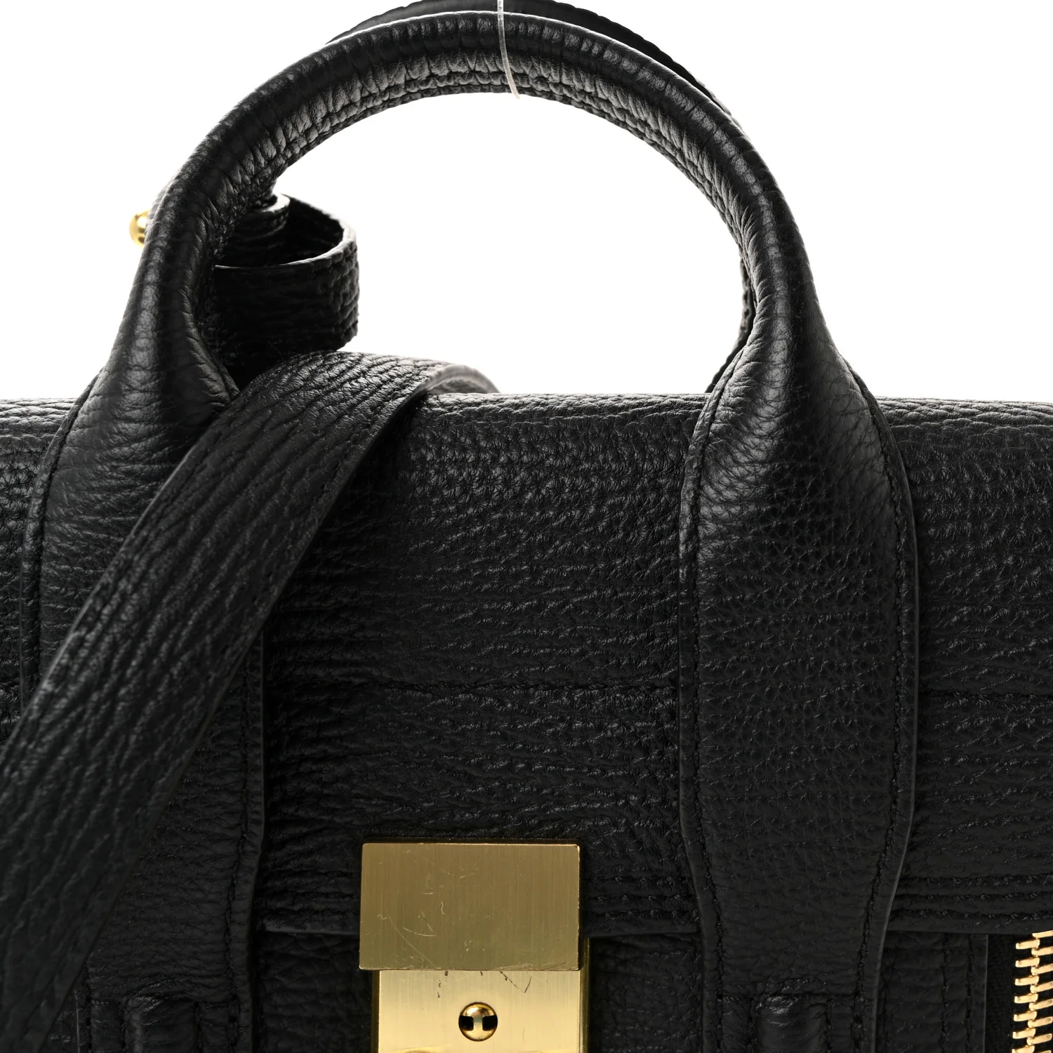 Textured Calfskin Mini Pashli Satchel Black - Image 7
