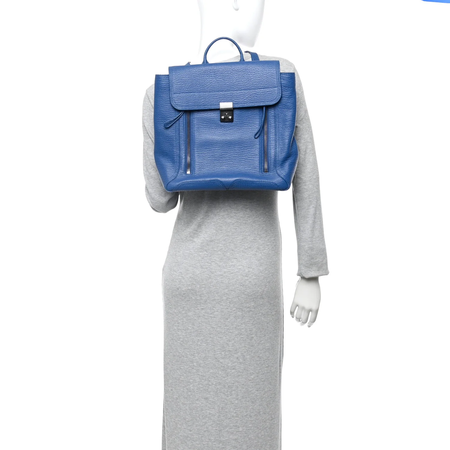 Textured Calfskin Pashli Backpack Cobalt - Image 2