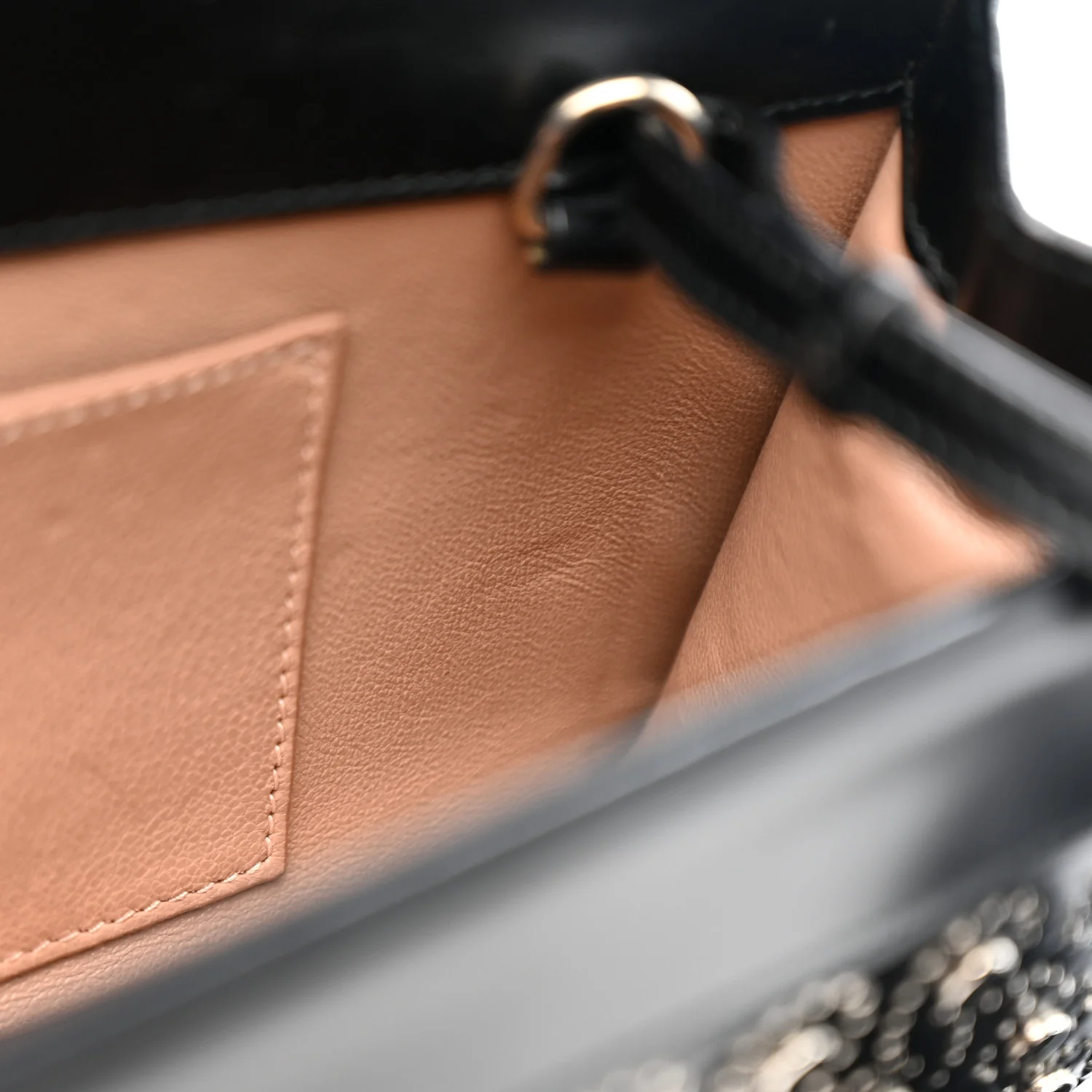 Calfskin Studded Foldover Clutch Black - Image 11