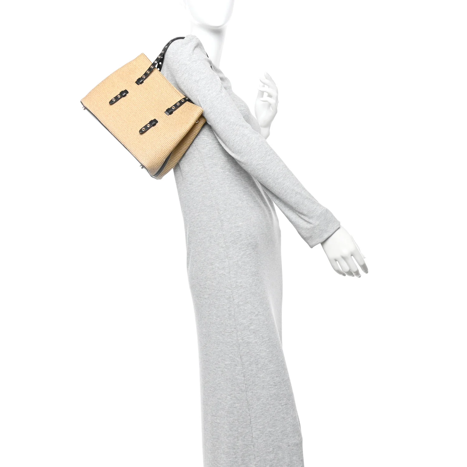 Paper Straw Calfskin Mina 25 Bag Natural - Image 2