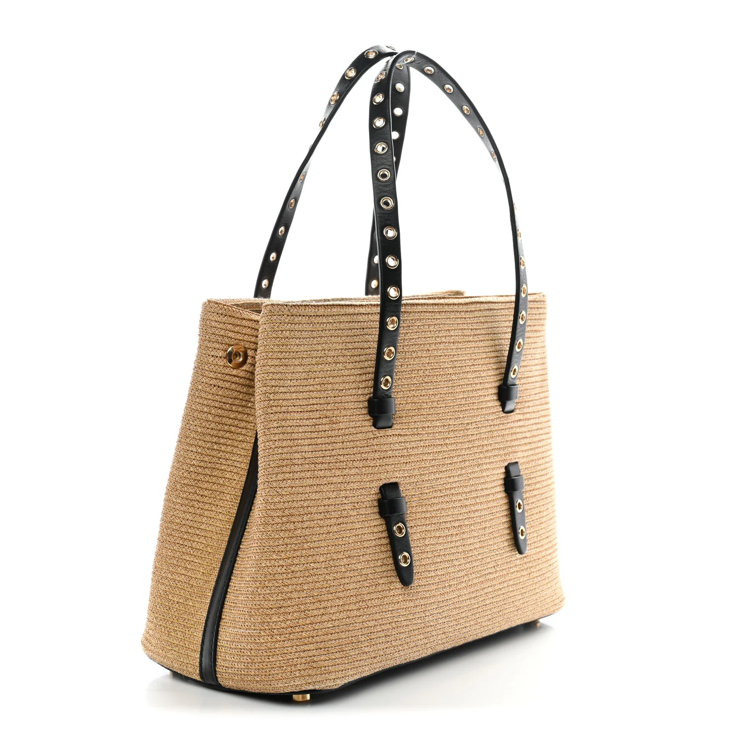 Paper Straw Calfskin Mina 25 Bag Natural - Image 4