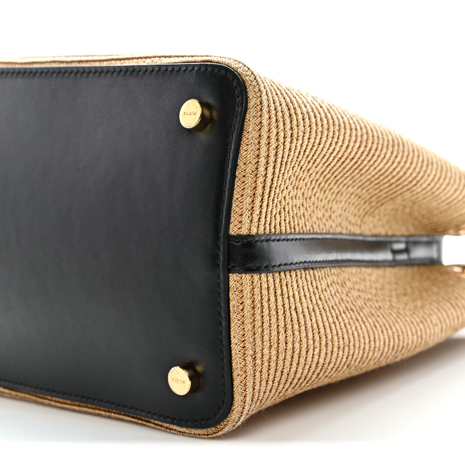 Paper Straw Calfskin Mina 25 Bag Natural - Image 9