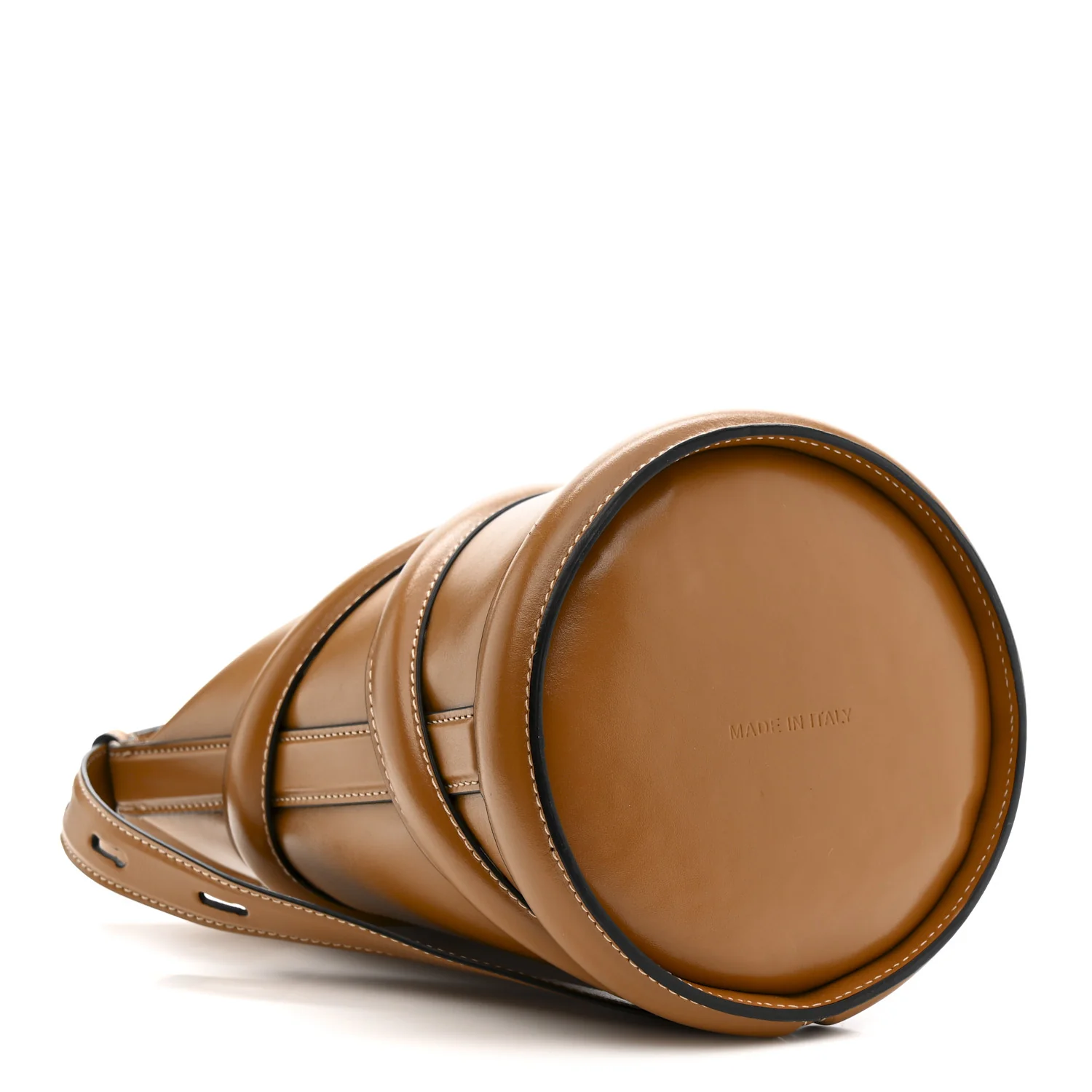 Calfskin Mini Curve Bucket Bag Tan - Image 4