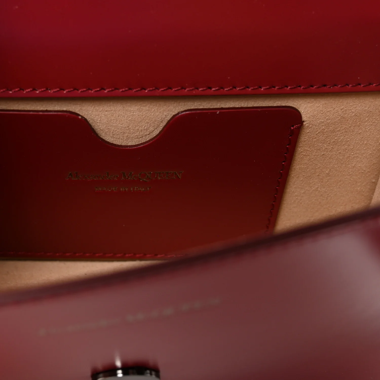 Calfskin Mini Jeweled Knuckle Satchel Red - Image 6