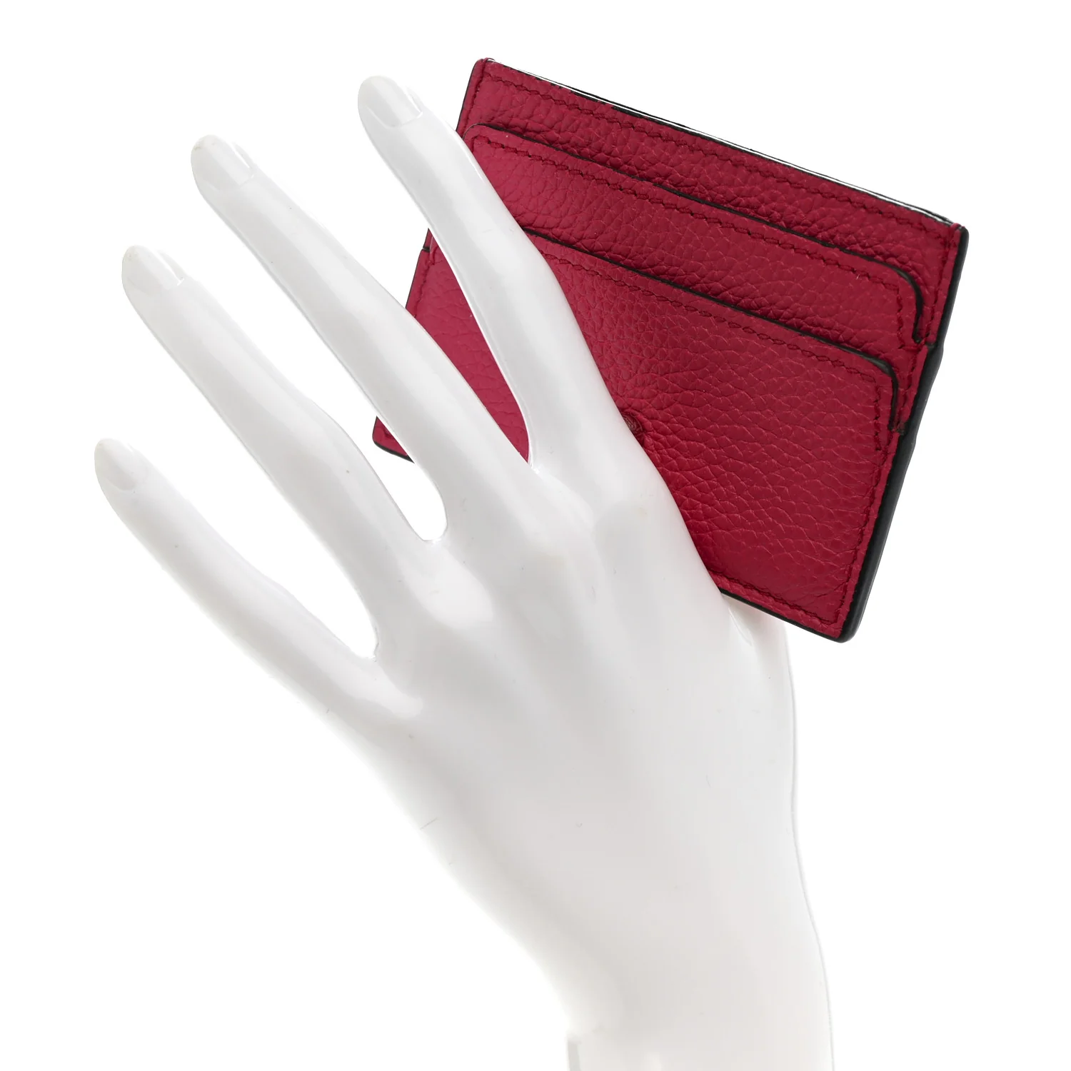 Calfskin Skull Card Holder Pink - Image 2