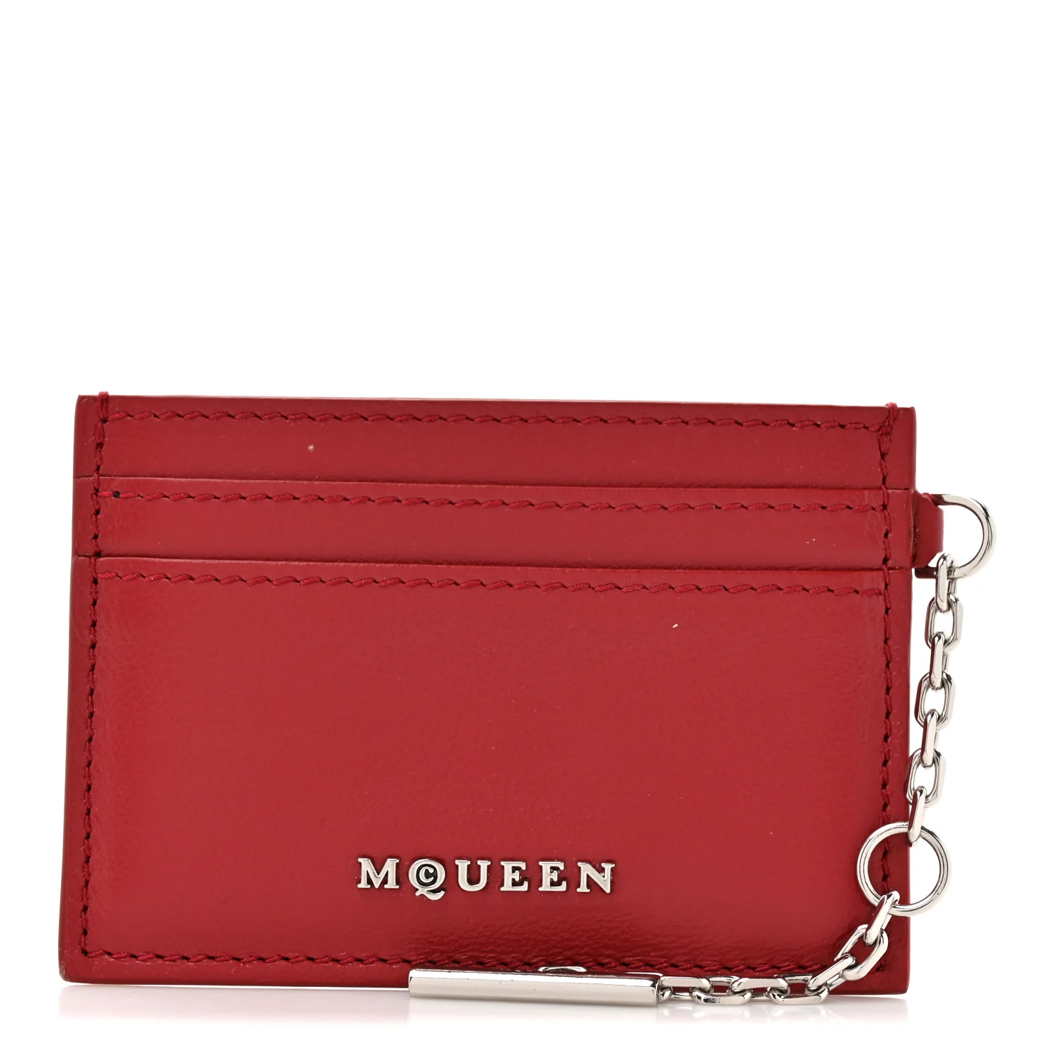 Calfskin Sling Card Holder Red