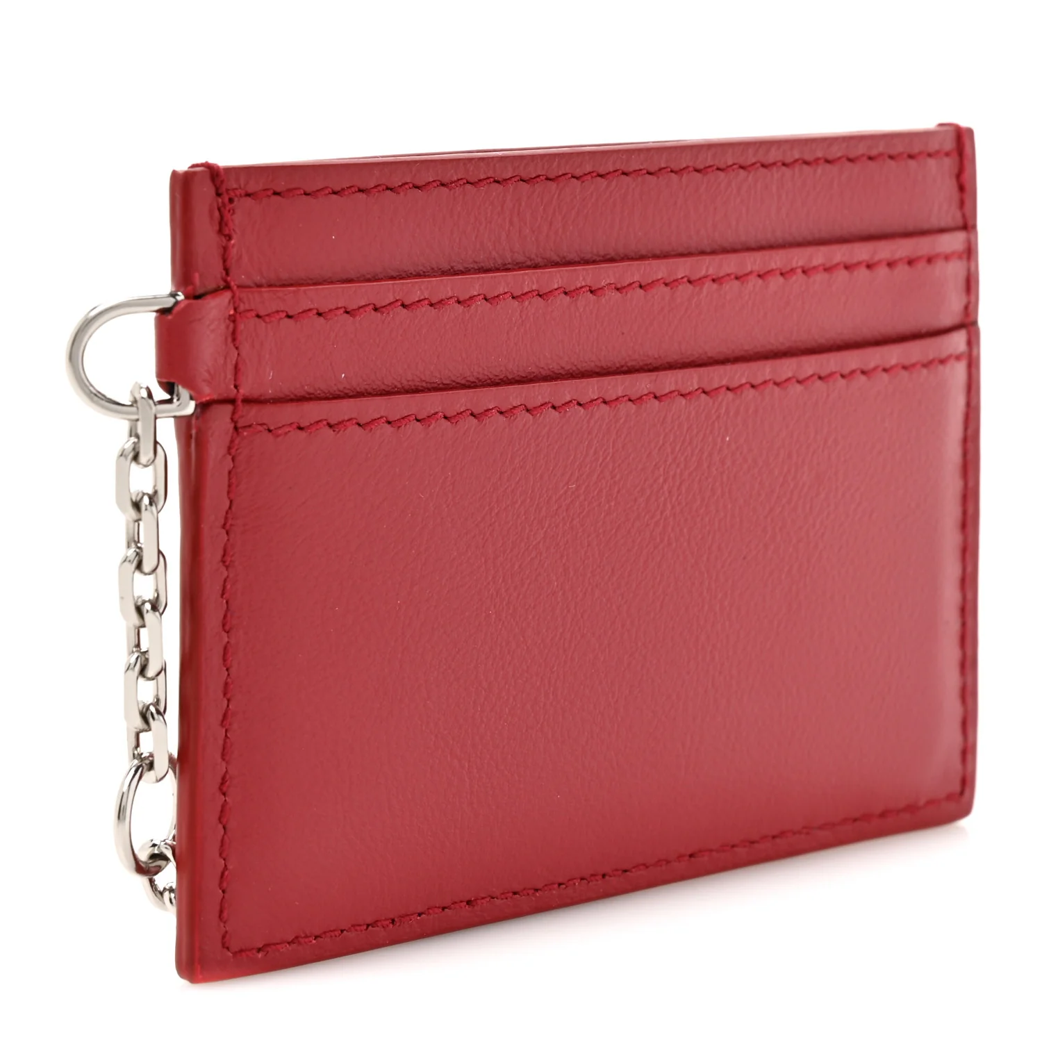 Calfskin Sling Card Holder Red - Image 3