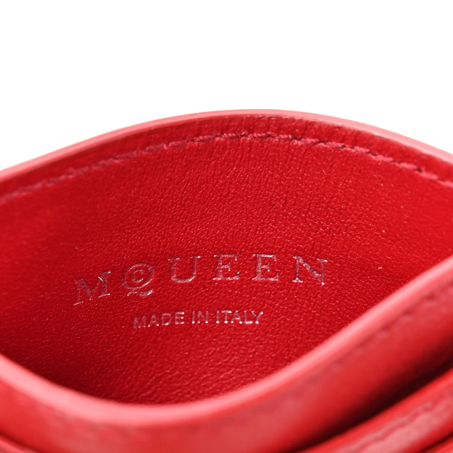 Calfskin Sling Card Holder Red - Image 6