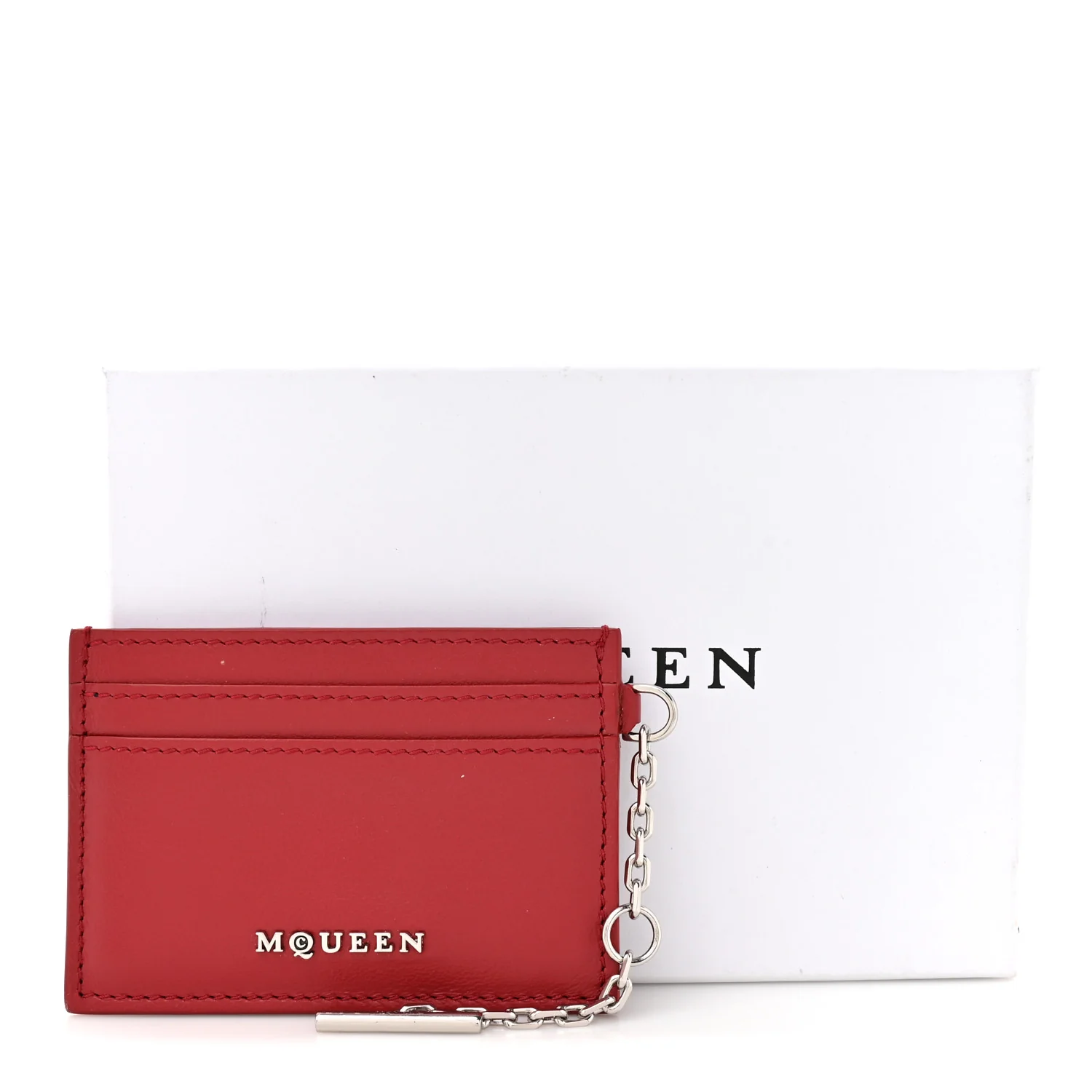 Calfskin Sling Card Holder Red - Image 8