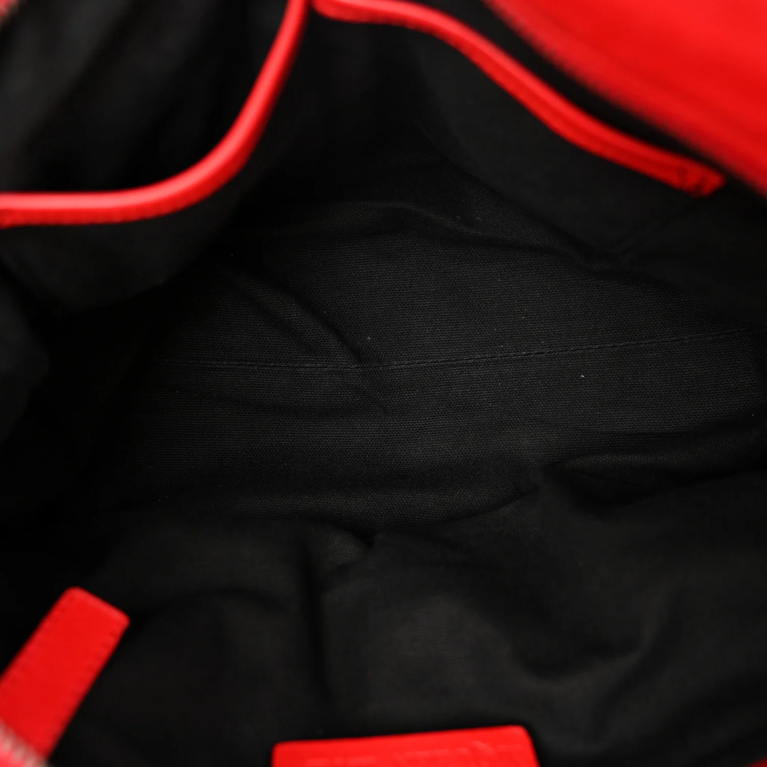 Calfskin Small Studded Padlock Zip Around Tote Red - Image 5