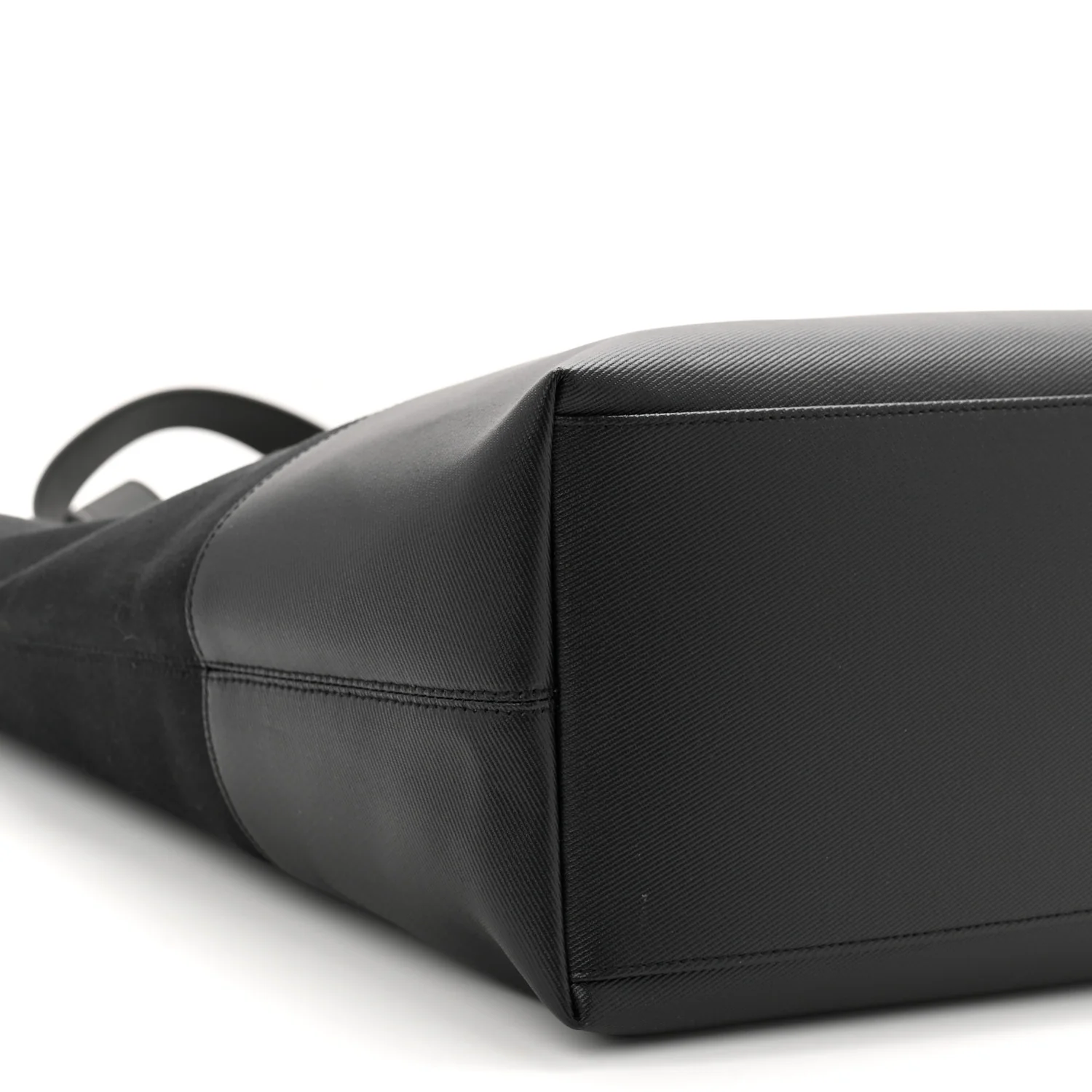 Canvas Calfskin T-Bar Shopping Bag Black - Image 8