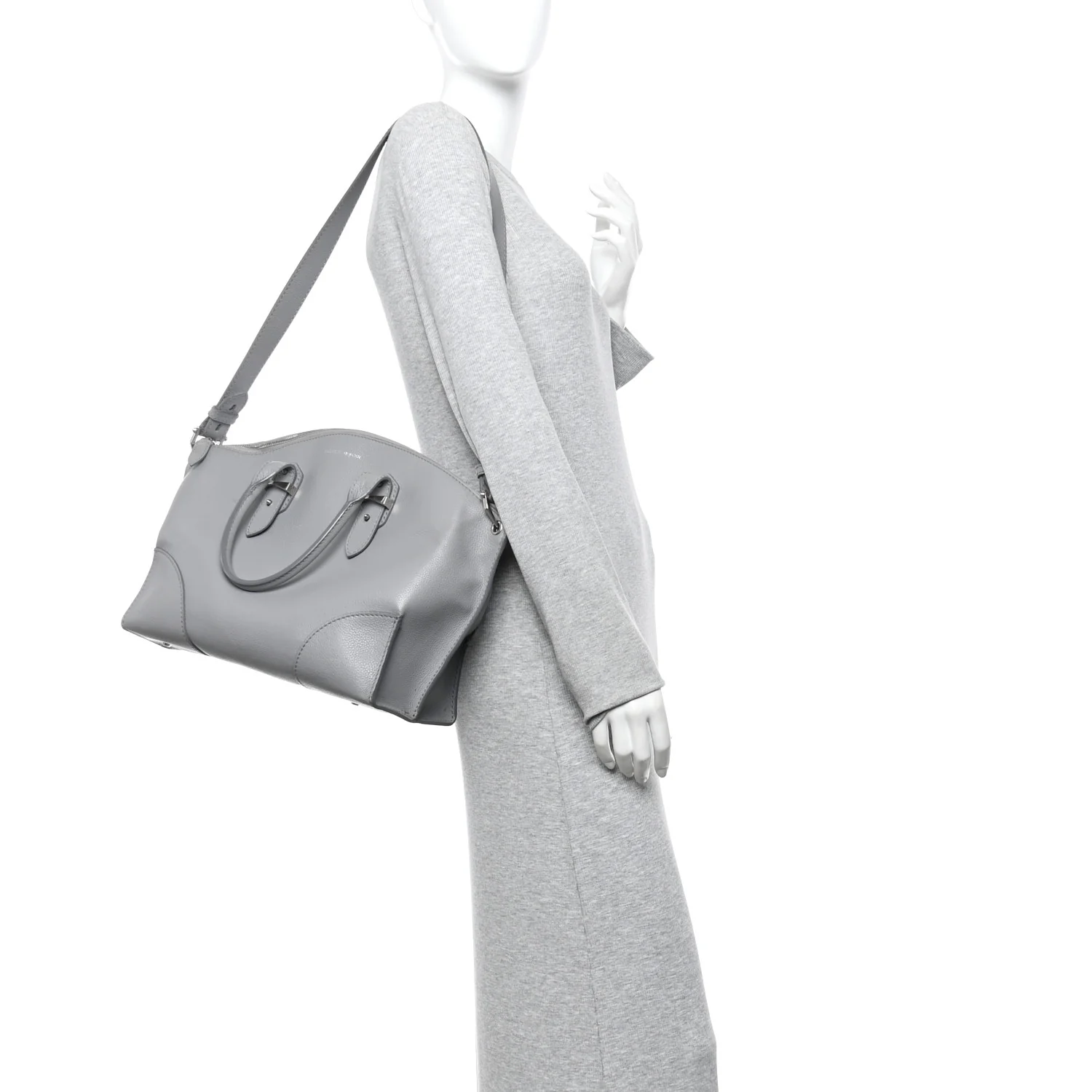 Grained Calfskin Medium Legend Satchel Grey Melange - Image 2