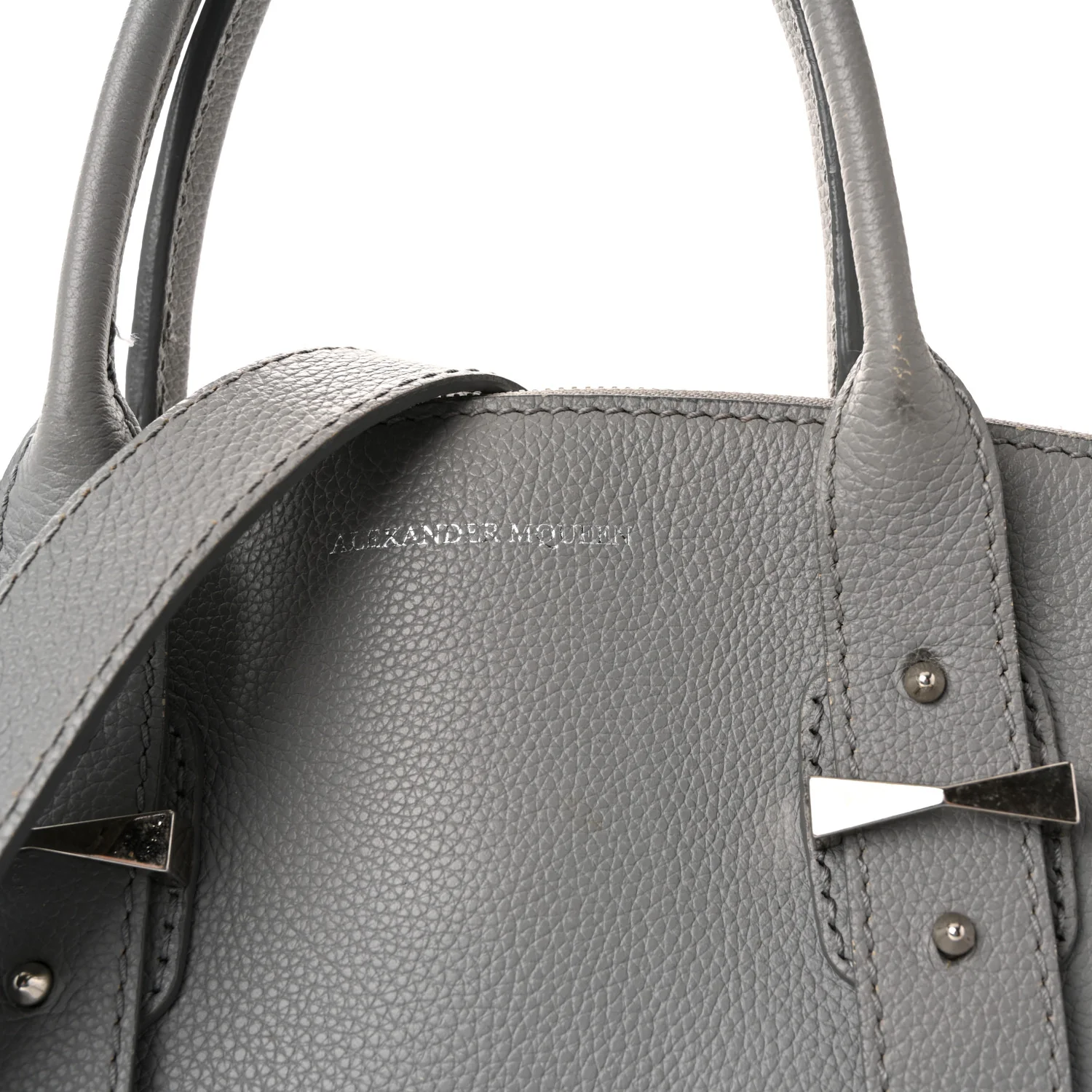 Grained Calfskin Medium Legend Satchel Grey Melange - Image 7
