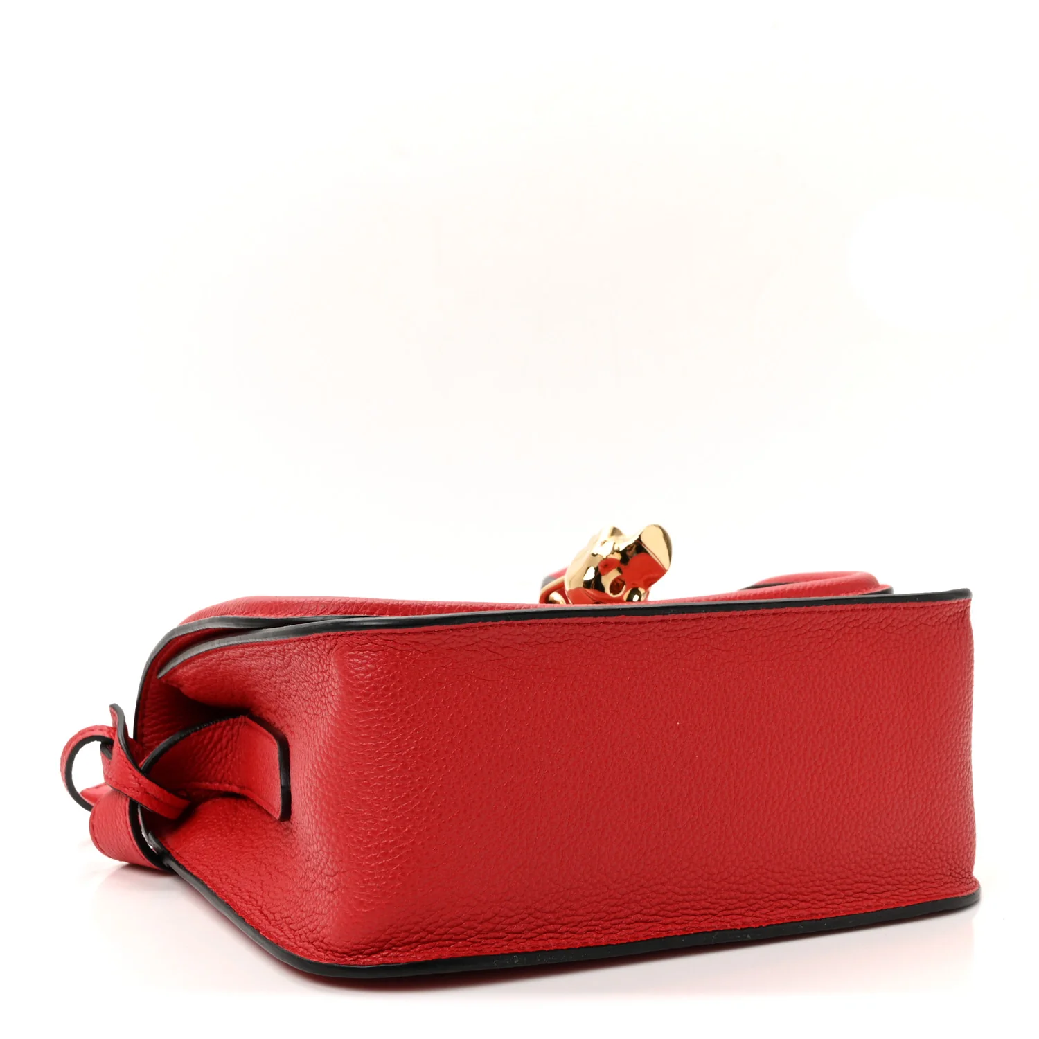 Grained Calfskin Padlock Crossbody Bag Red - Image 4