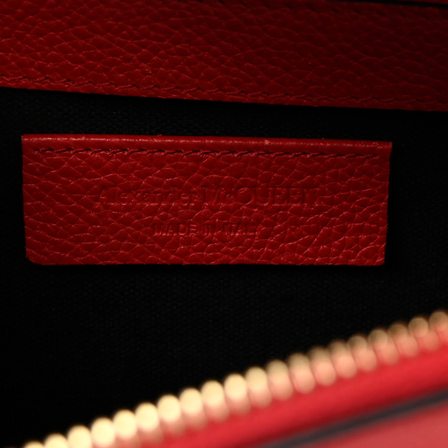 Grained Calfskin Padlock Crossbody Bag Red - Image 6