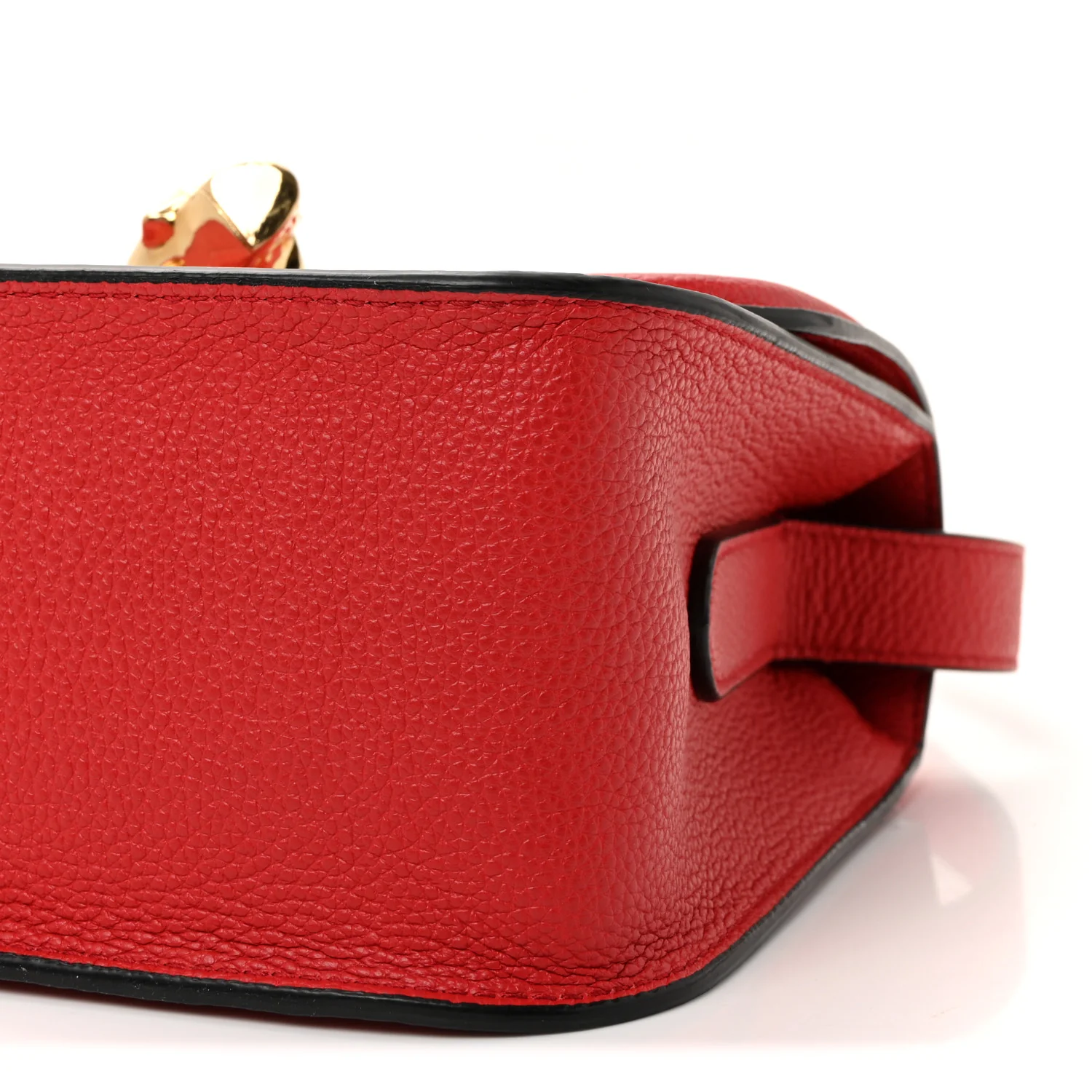 Grained Calfskin Padlock Crossbody Bag Red - Image 9