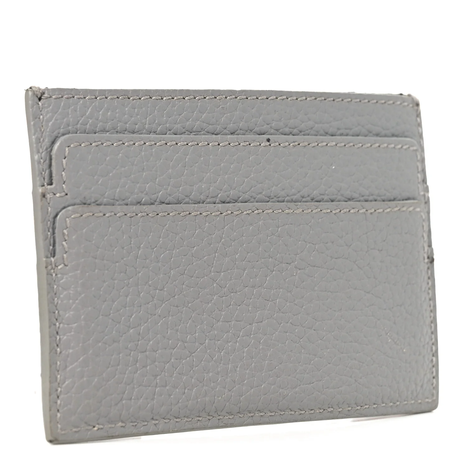 Grained Calfskin Skull Card Holder Grey - Image 3