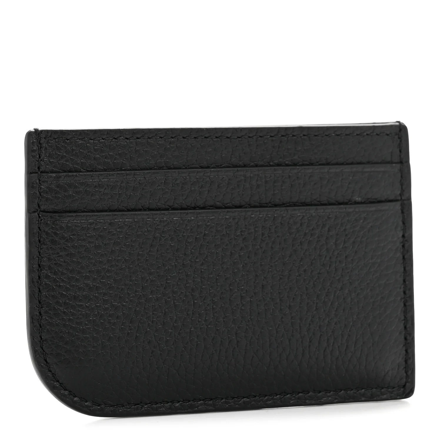 Grained Calfskin Sling Stud Card Holder Black - Image 3