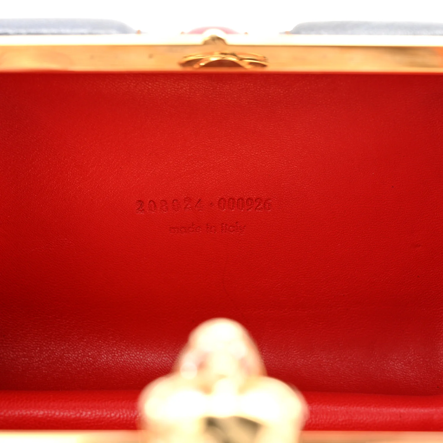 Patent Calfskin Britannia Skull Box Clutch Red Blue - Image 7