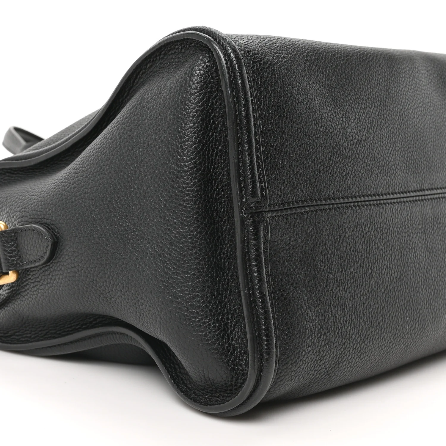 Pebbled Calfskin Small Skull Padlock Zip Around Tote Black - Image 9