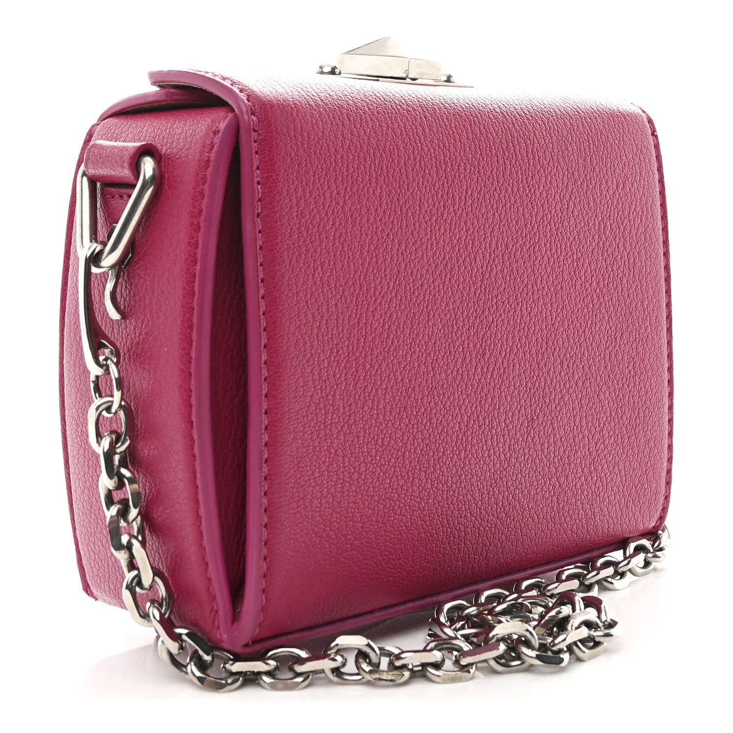 Silky Amish Grain Calfskin Box Shoulder Bag 19 Pink - Image 3