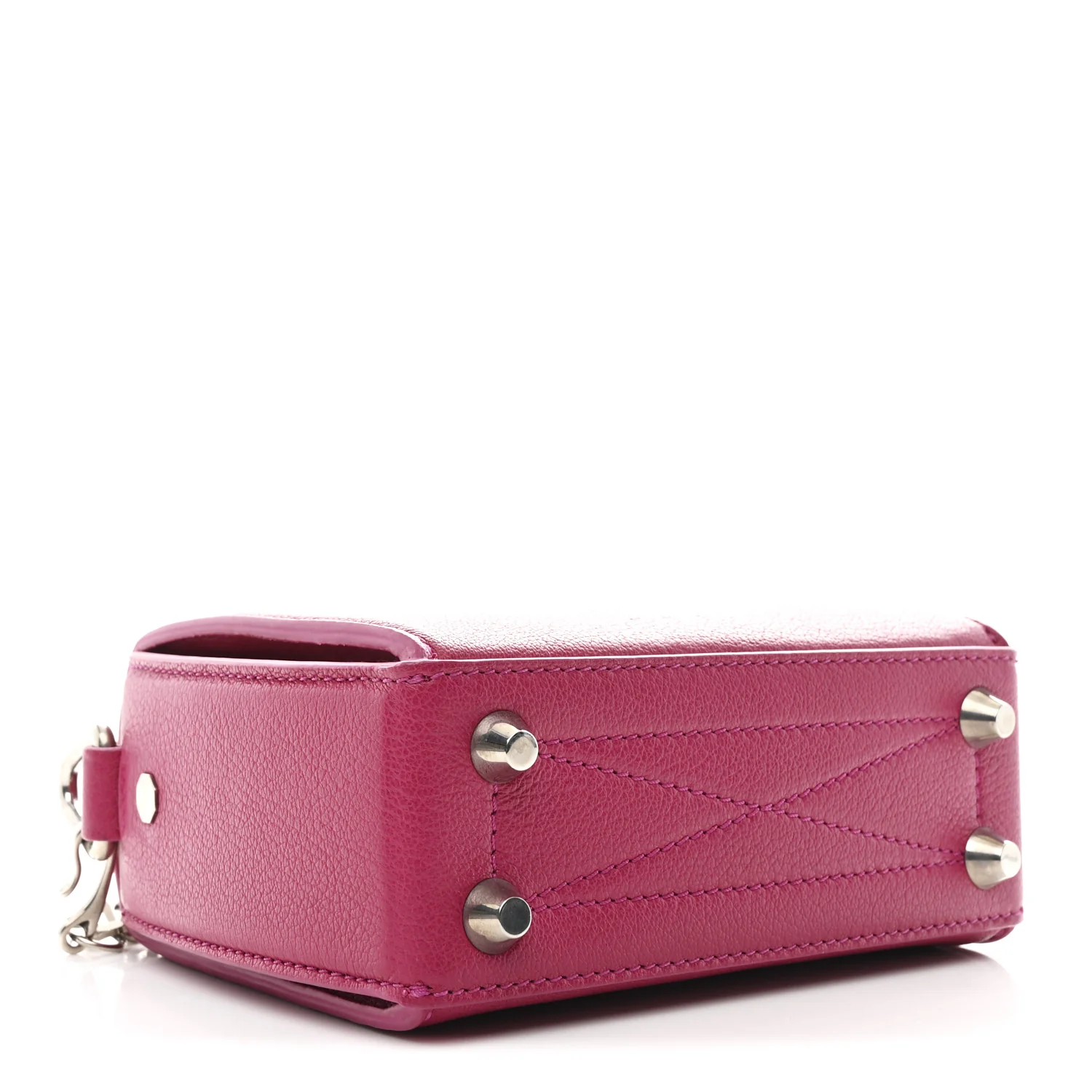 Silky Amish Grain Calfskin Box Shoulder Bag 19 Pink - Image 4
