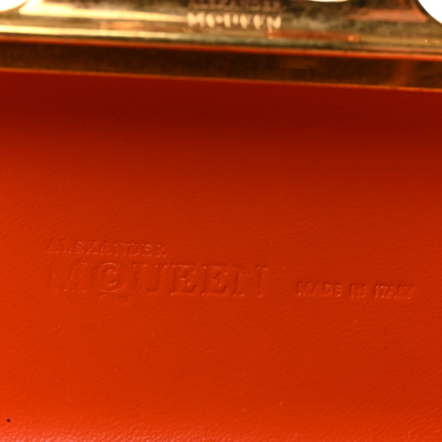 Snakeskin Knuckle Box Clutch Orange - Image 6