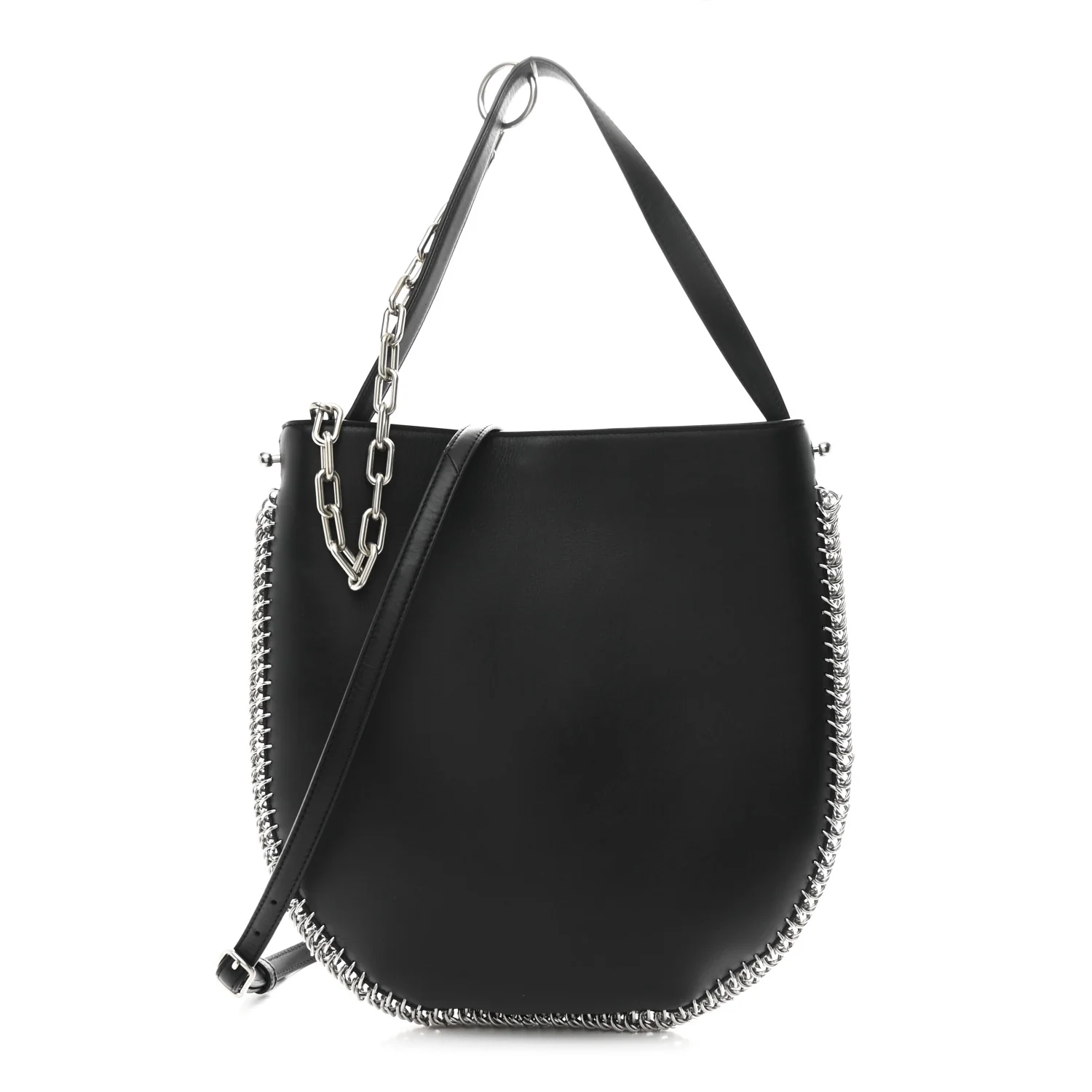 Calfskin Chain Around Roxy Hobo Black