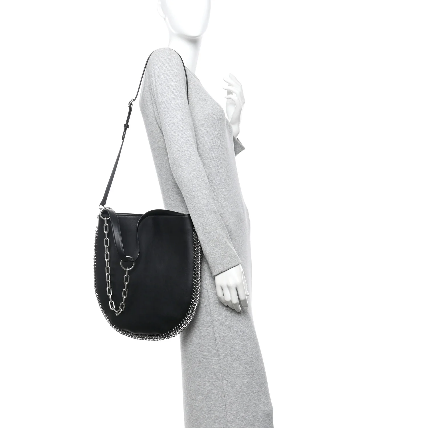 Calfskin Chain Around Roxy Hobo Black - Image 2