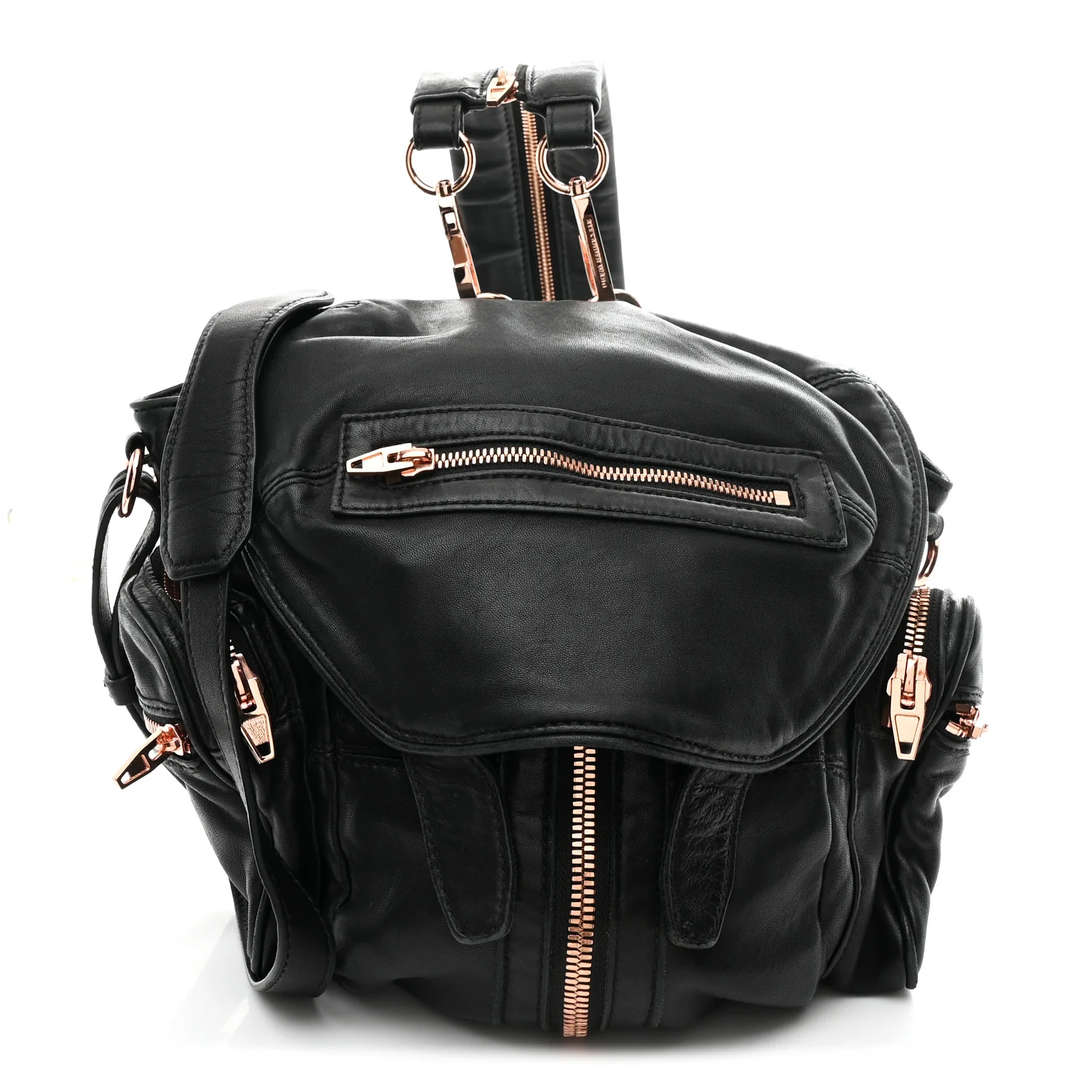 Lambskin Marti Backpack Washed Black Rose Gold Hardware