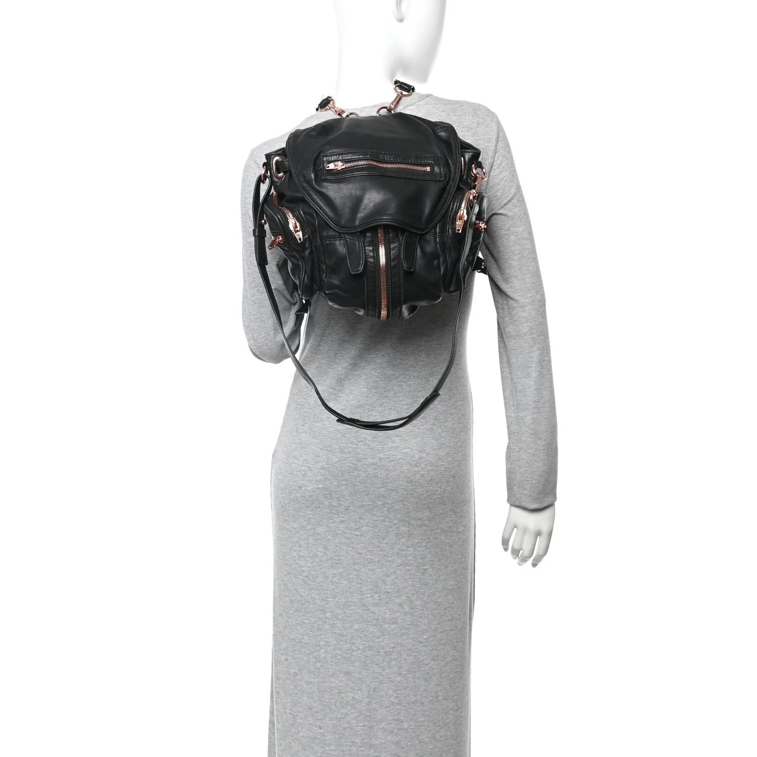 Lambskin Marti Backpack Washed Black Rose Gold Hardware - Image 2