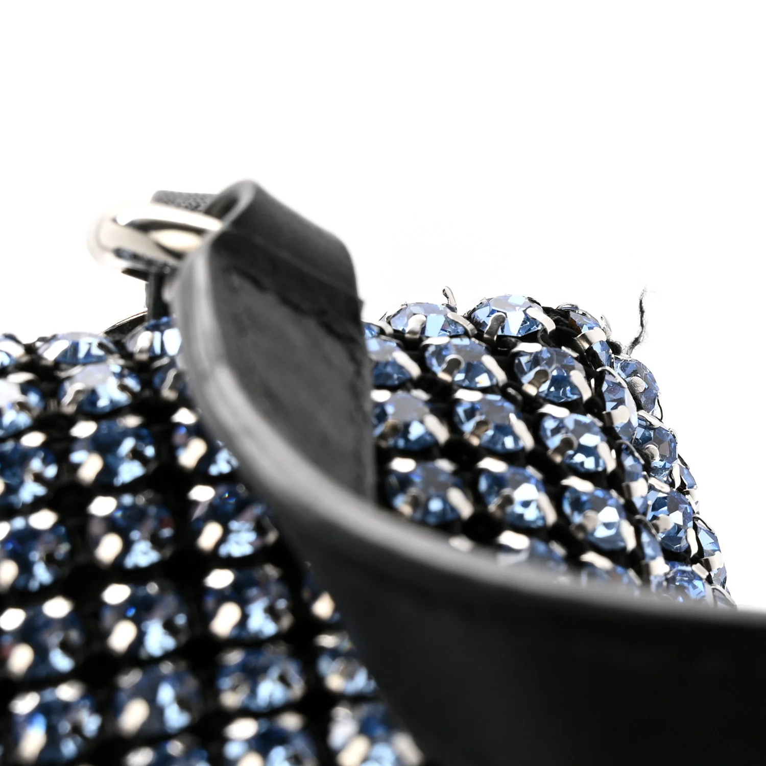 Mesh Crystal Rhinestone Mini Heiress Pouch Baby Blue - Image 11