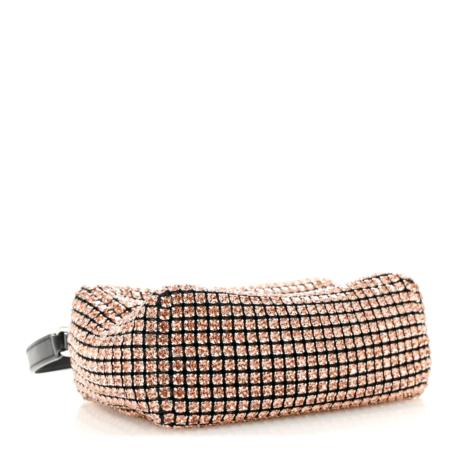 Mesh Crystal Rhinestone Mini Heiress Pouch Faded Neon Orange - Image 4