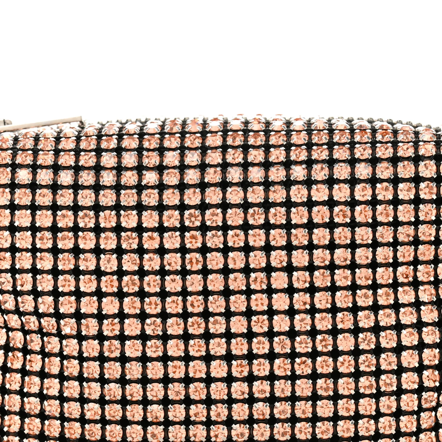 Mesh Crystal Rhinestone Mini Heiress Pouch Faded Neon Orange - Image 7