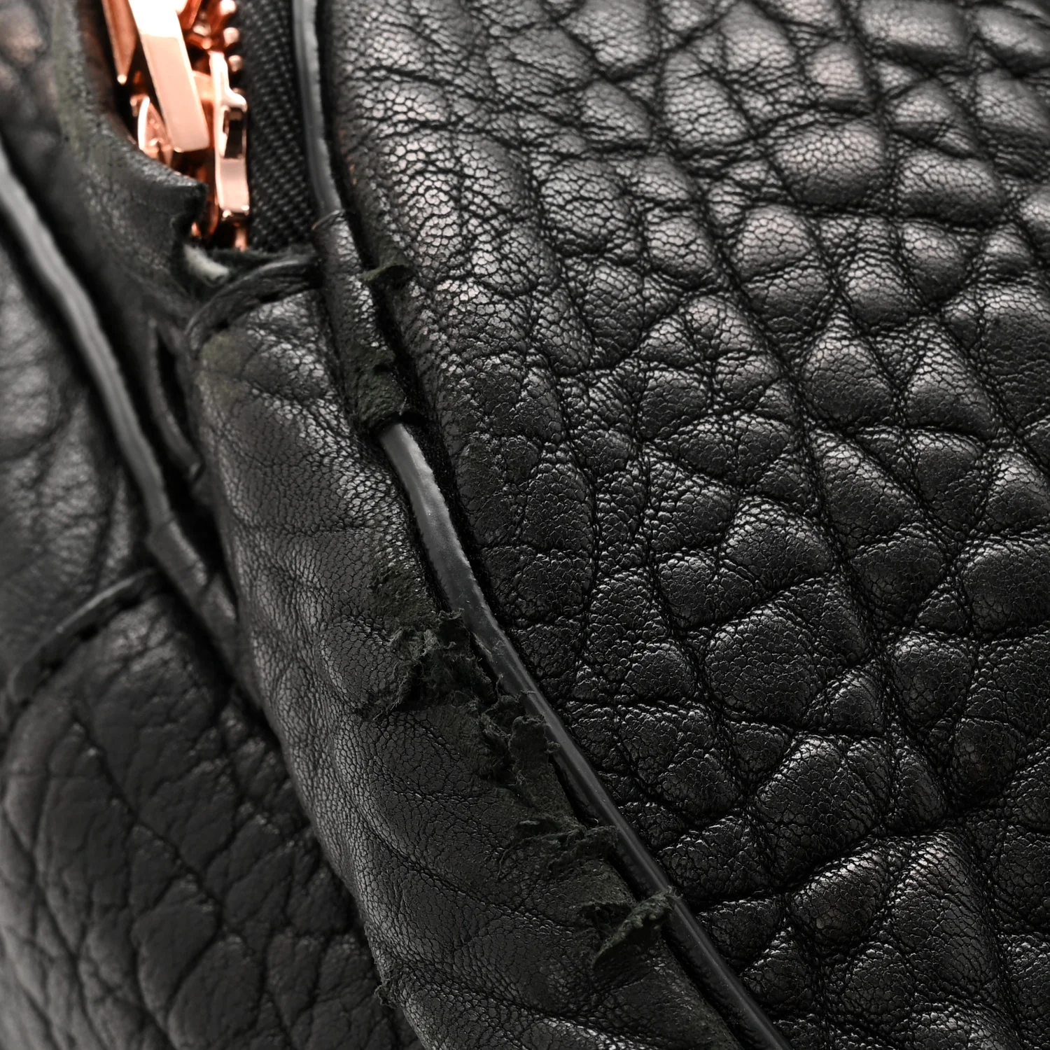 Pebbled Lambskin Dumbo Backpack Black Rose Gold Hardware - Image 11