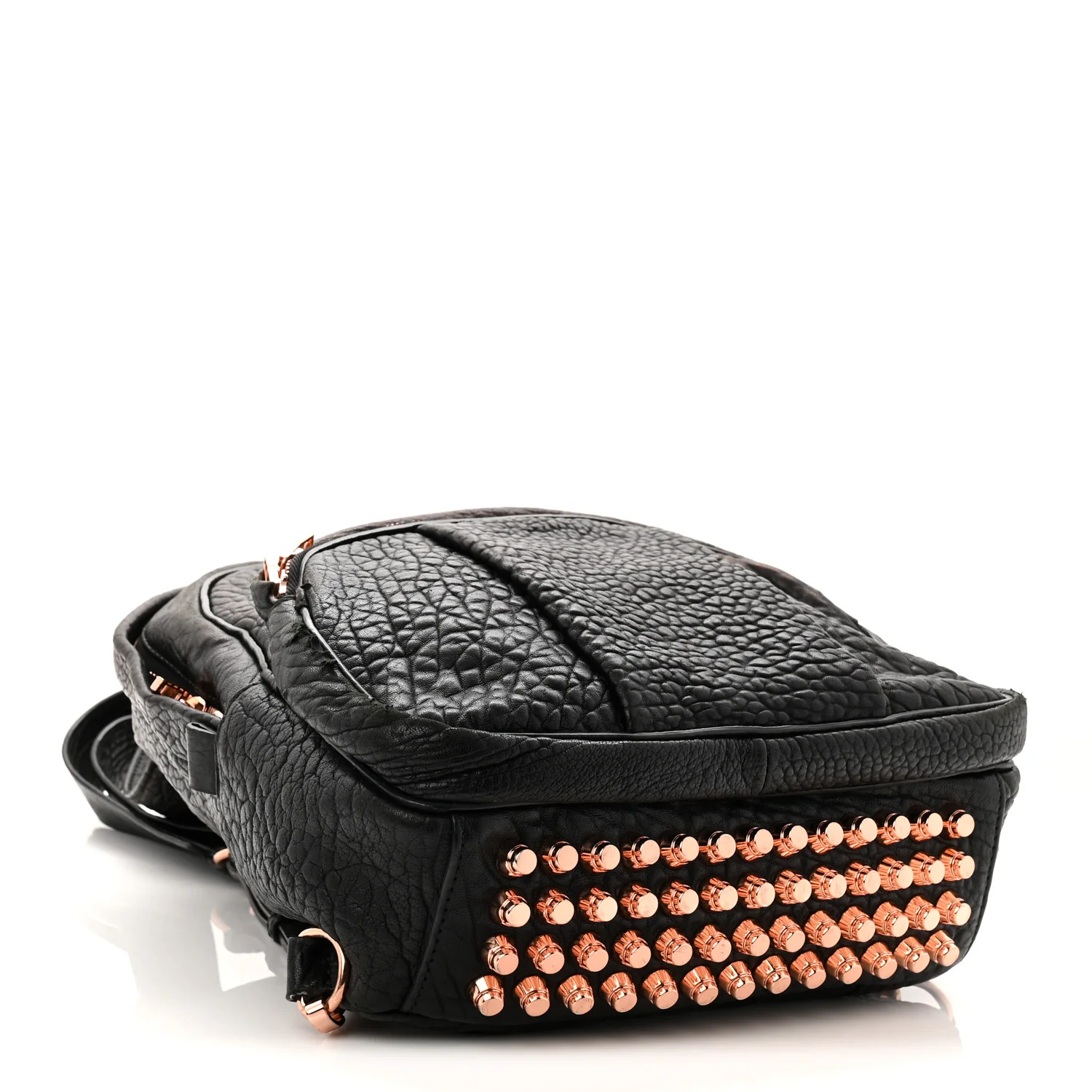 Pebbled Lambskin Dumbo Backpack Black Rose Gold Hardware - Image 4
