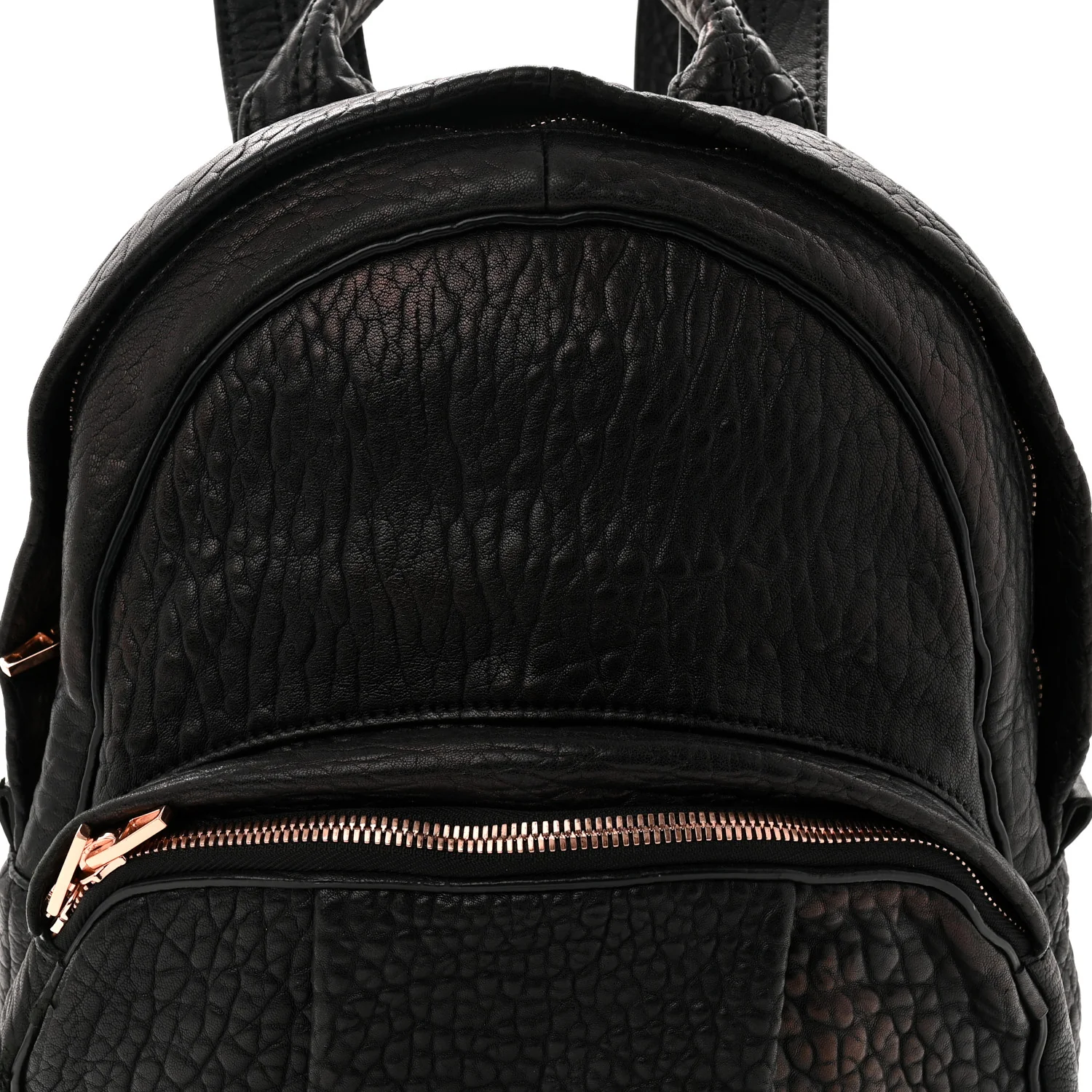 Pebbled Lambskin Dumbo Backpack Black Rose Gold Hardware - Image 8