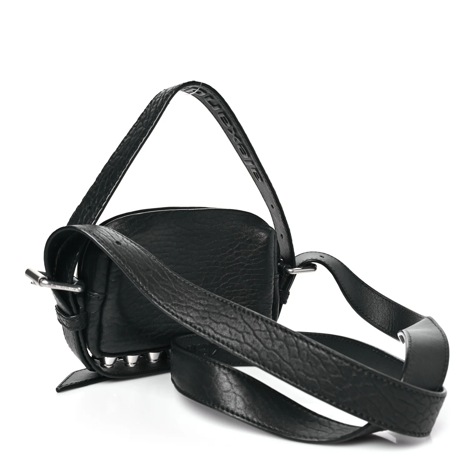 Pebbled Lambskin Mini Ricco Shoulder Bag Black - Image 3