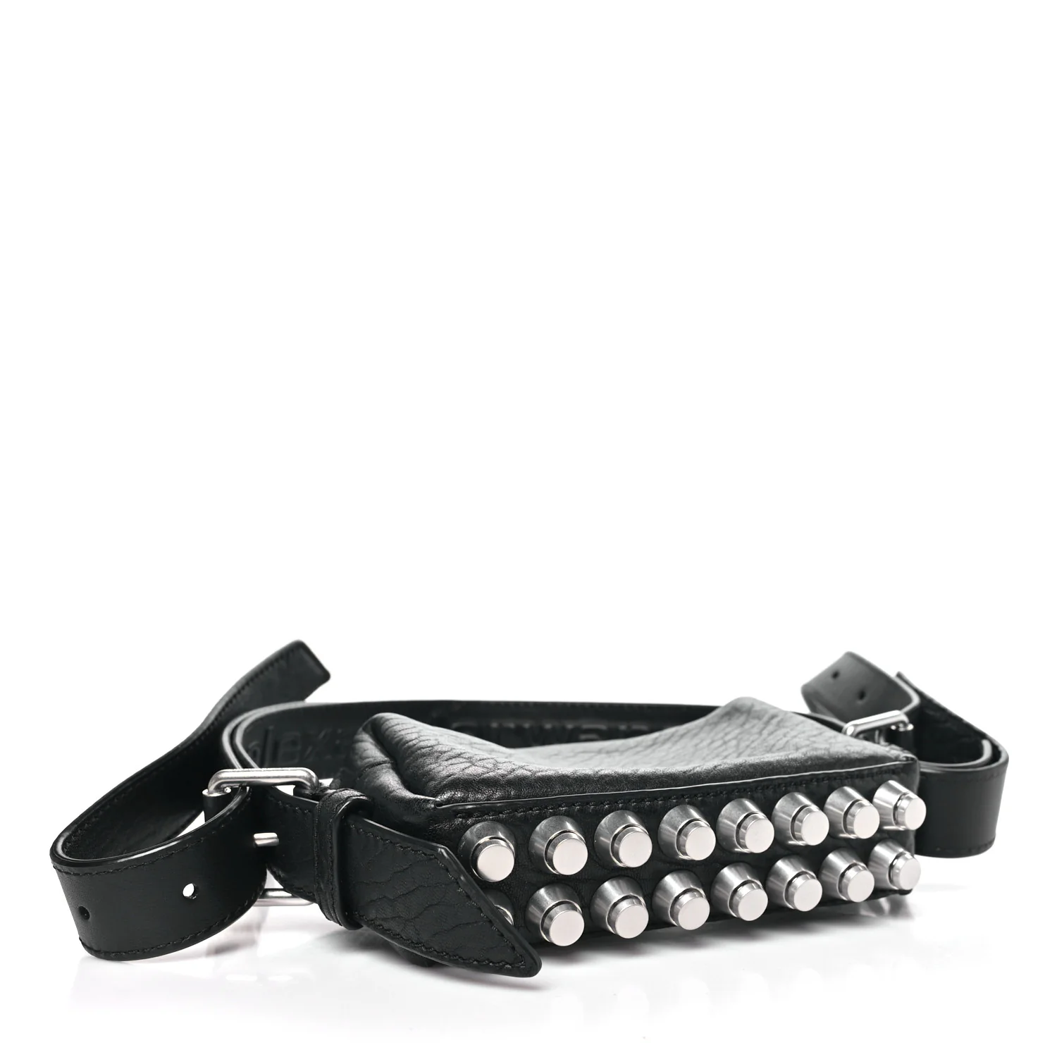 Pebbled Lambskin Mini Ricco Shoulder Bag Black - Image 4
