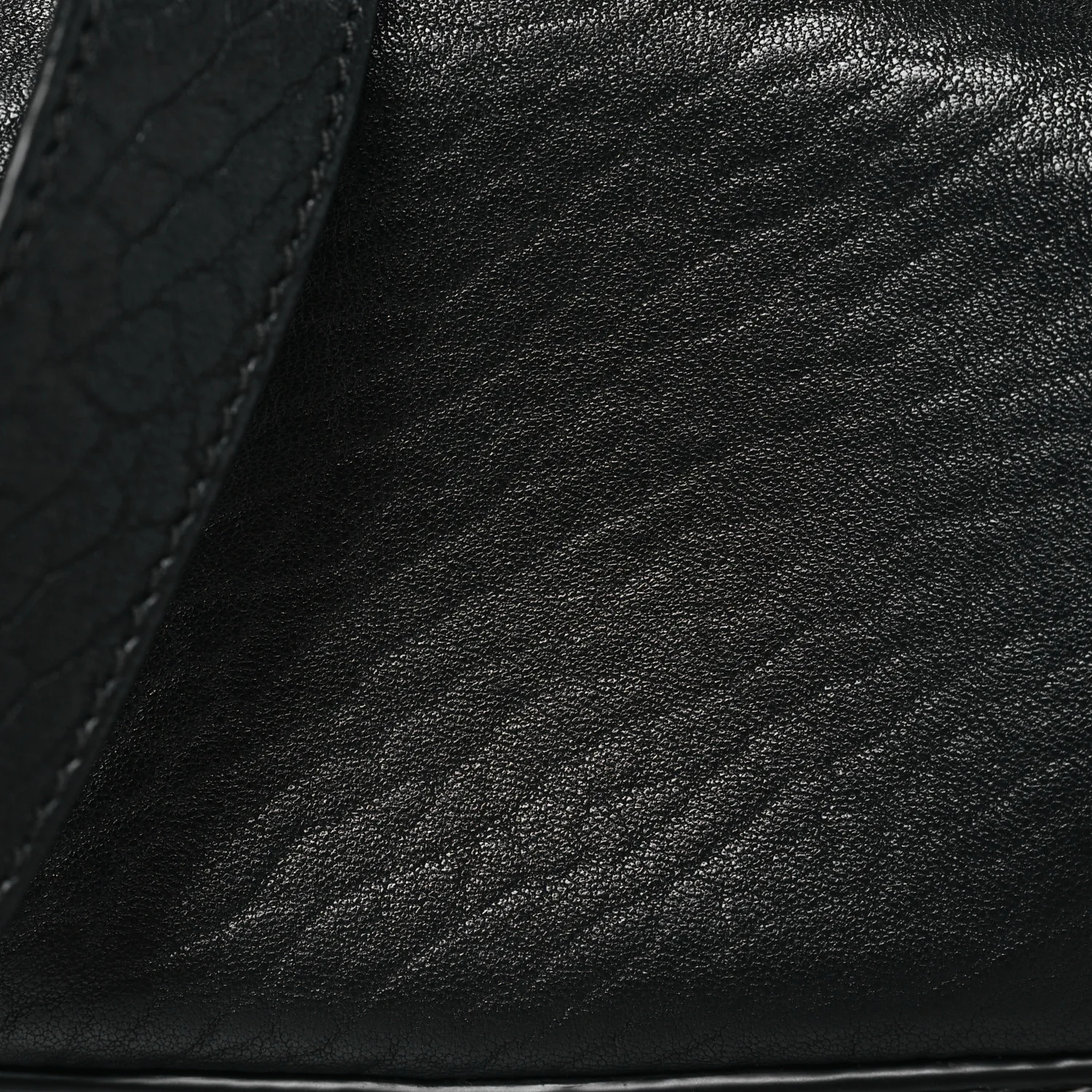 Pebbled Lambskin Mini Ricco Shoulder Bag Black - Image 7