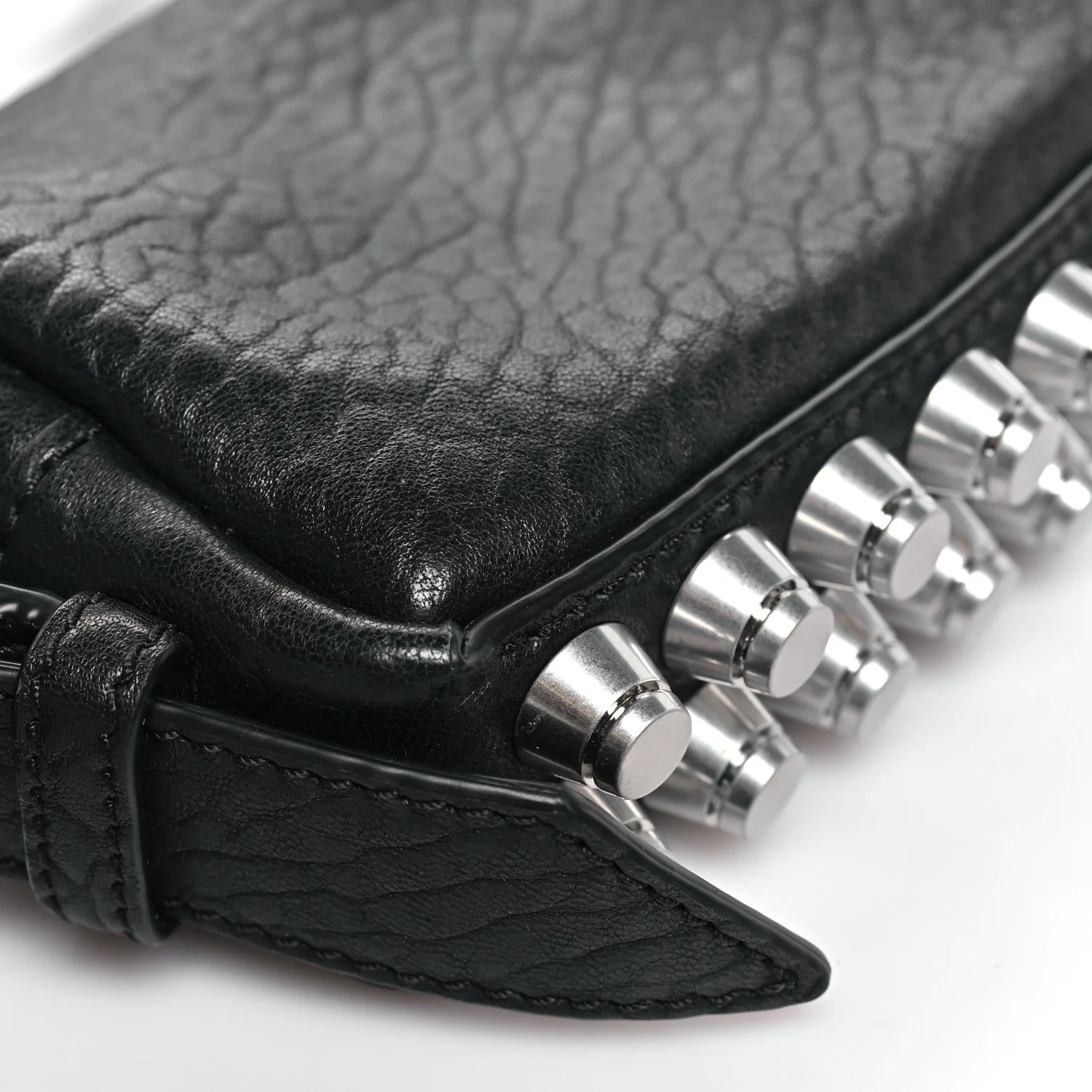 Pebbled Lambskin Mini Ricco Shoulder Bag Black - Image 8