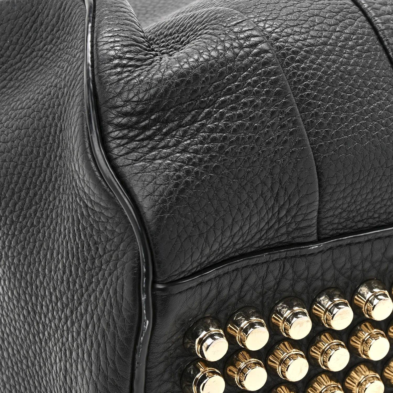 Pebbled Lambskin Rocco Black Pale Gold Hardware - Image 10