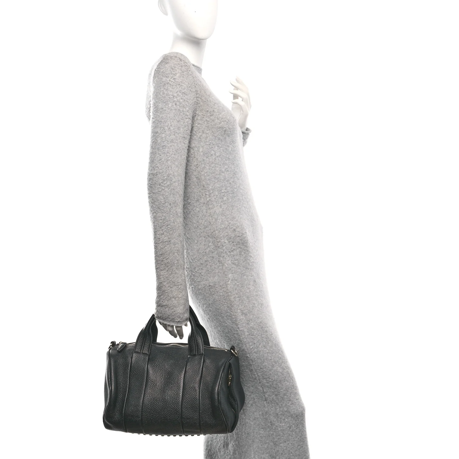 Pebbled Lambskin Rocco Black Pale Gold Hardware - Image 2