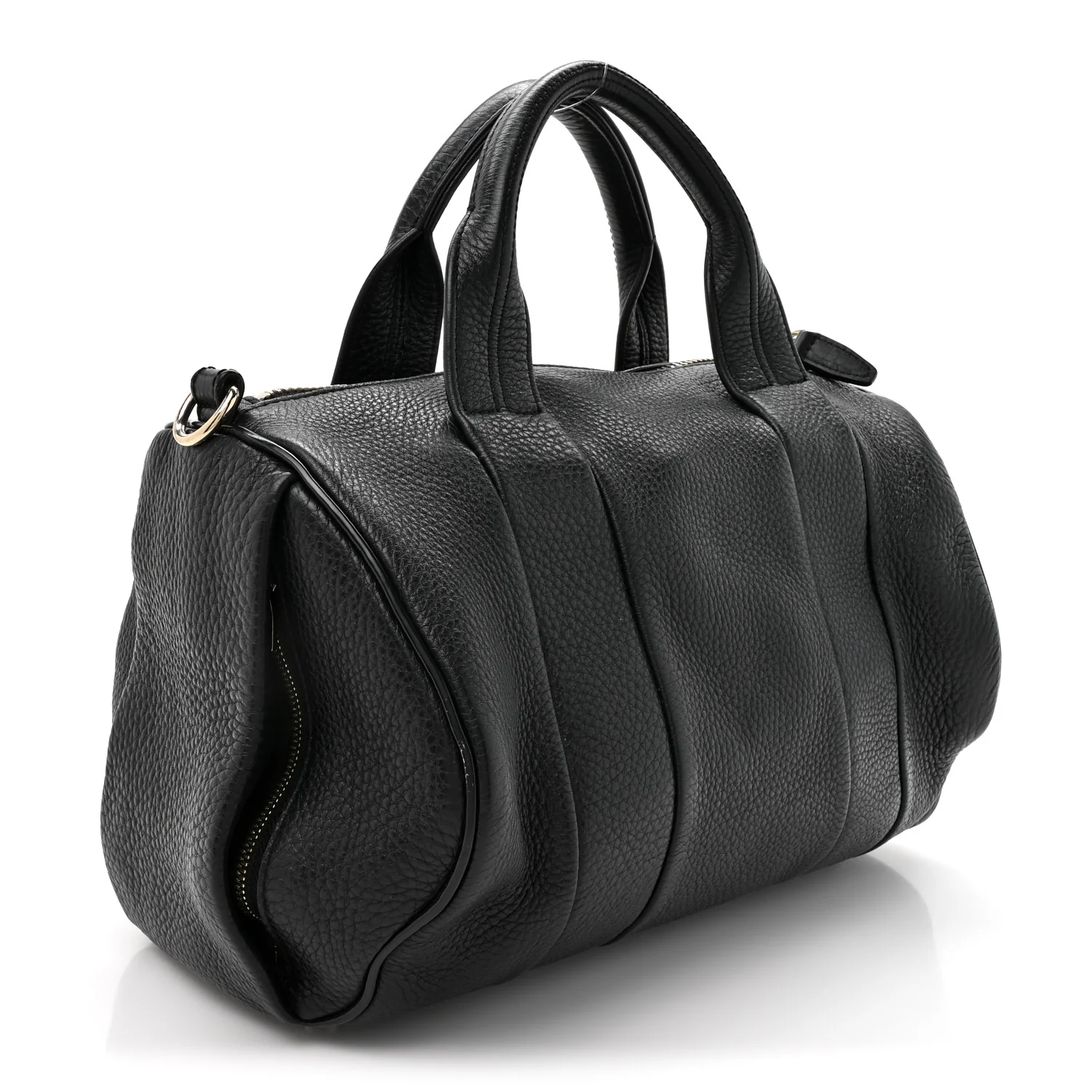 Pebbled Lambskin Rocco Black Pale Gold Hardware - Image 3