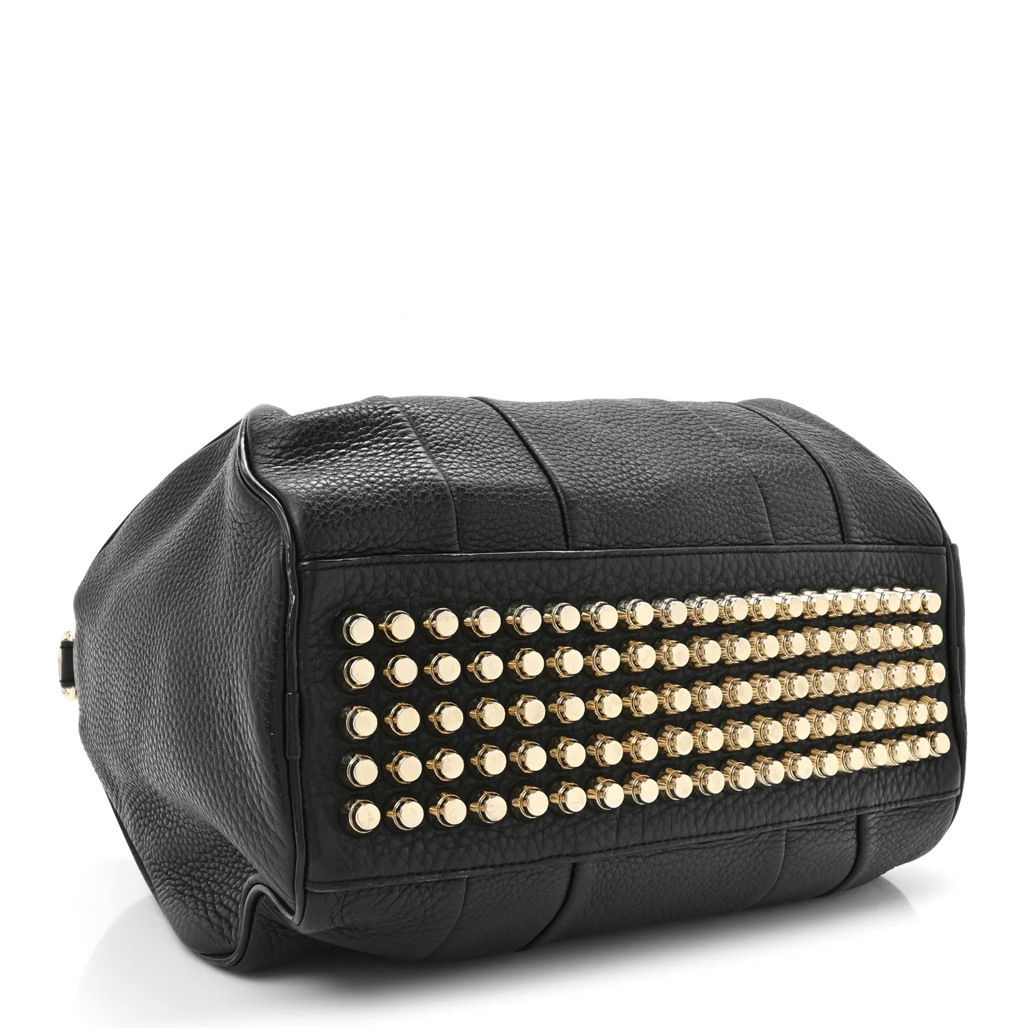 Pebbled Lambskin Rocco Black Pale Gold Hardware - Image 4
