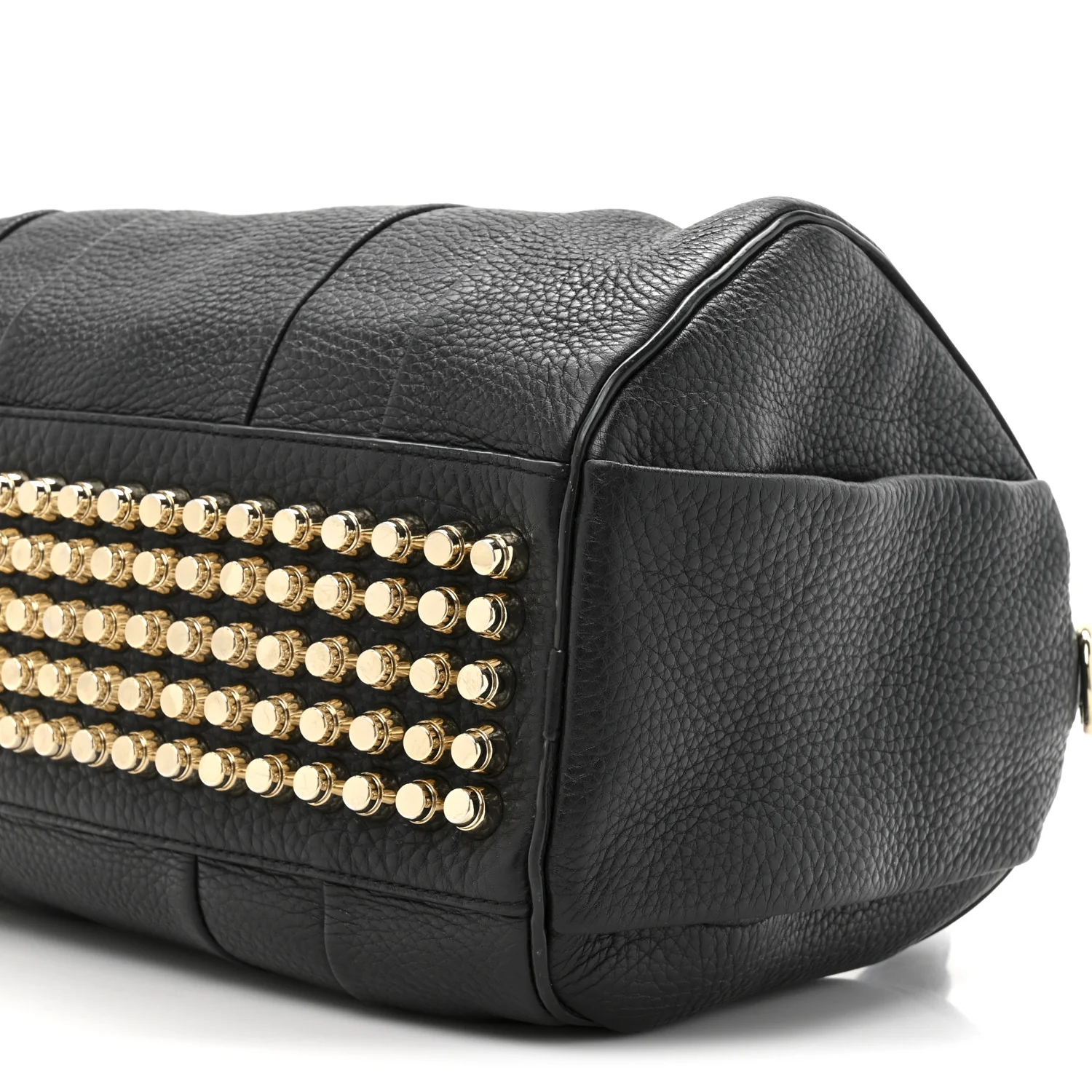 Pebbled Lambskin Rocco Black Pale Gold Hardware - Image 8