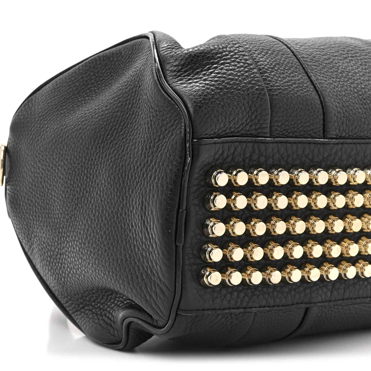 Pebbled Lambskin Rocco Black Pale Gold Hardware - Image 9