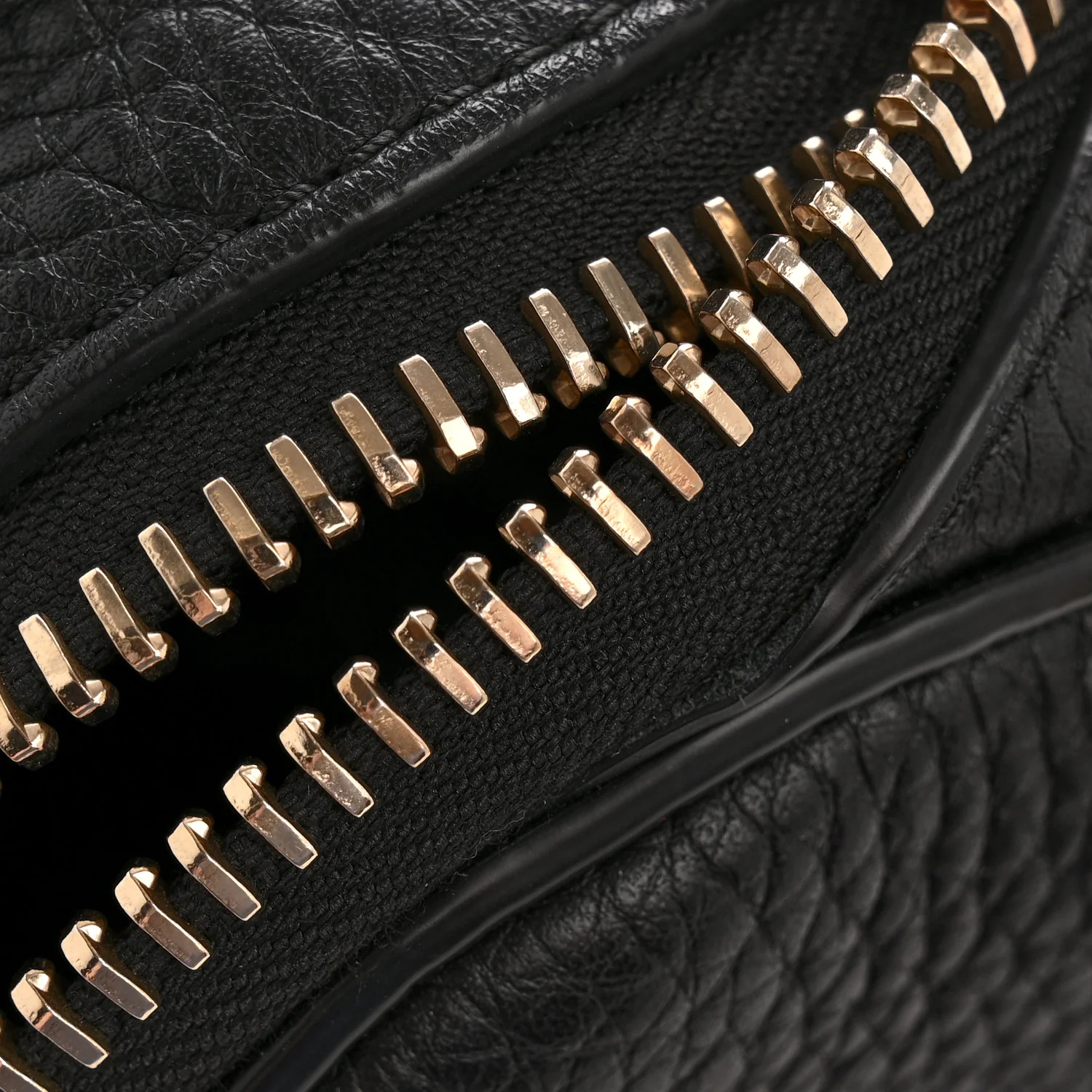 Pebbled Lambskin Rockie Black Pale Gold Hardware - Image 11