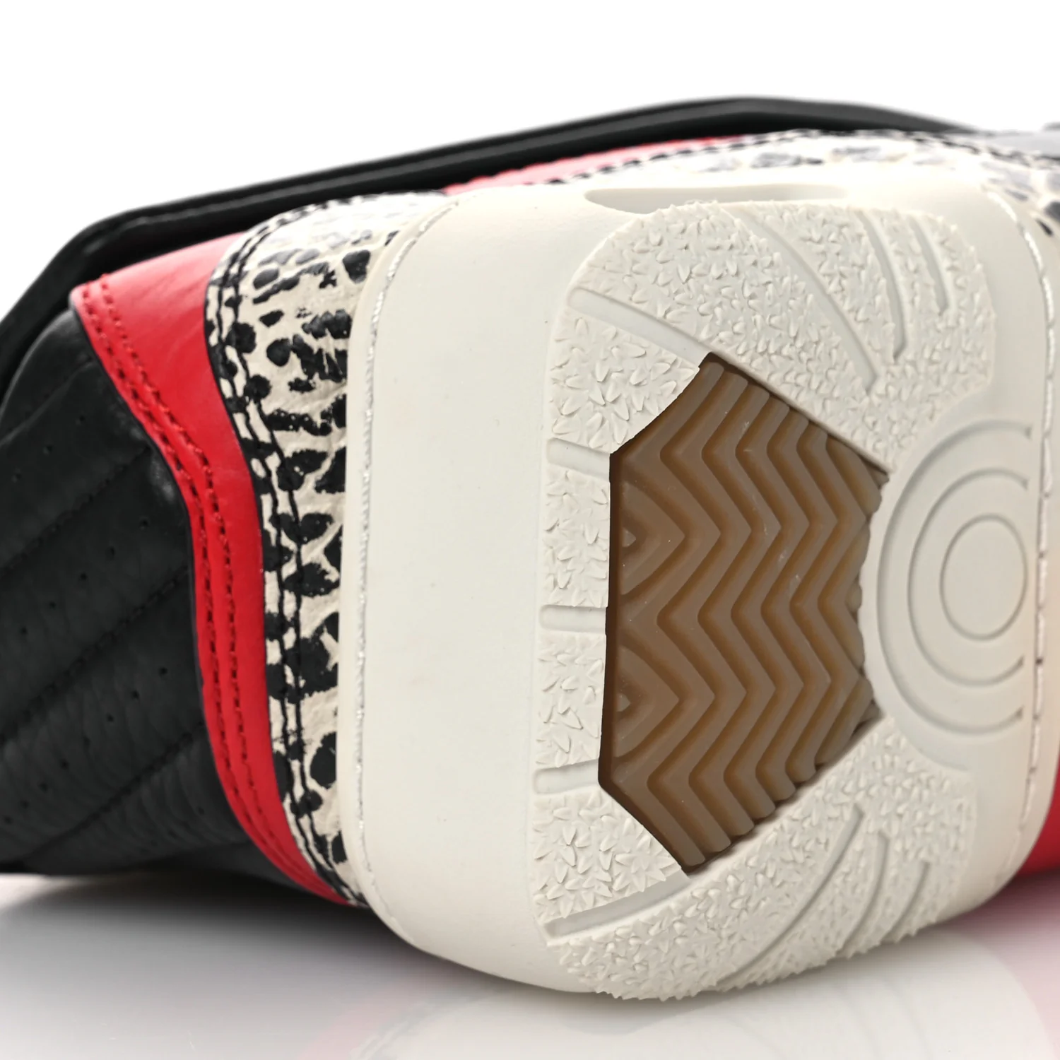 Stingray Calfskin Perforated Sneaker Clutch Black Red White - Image 10